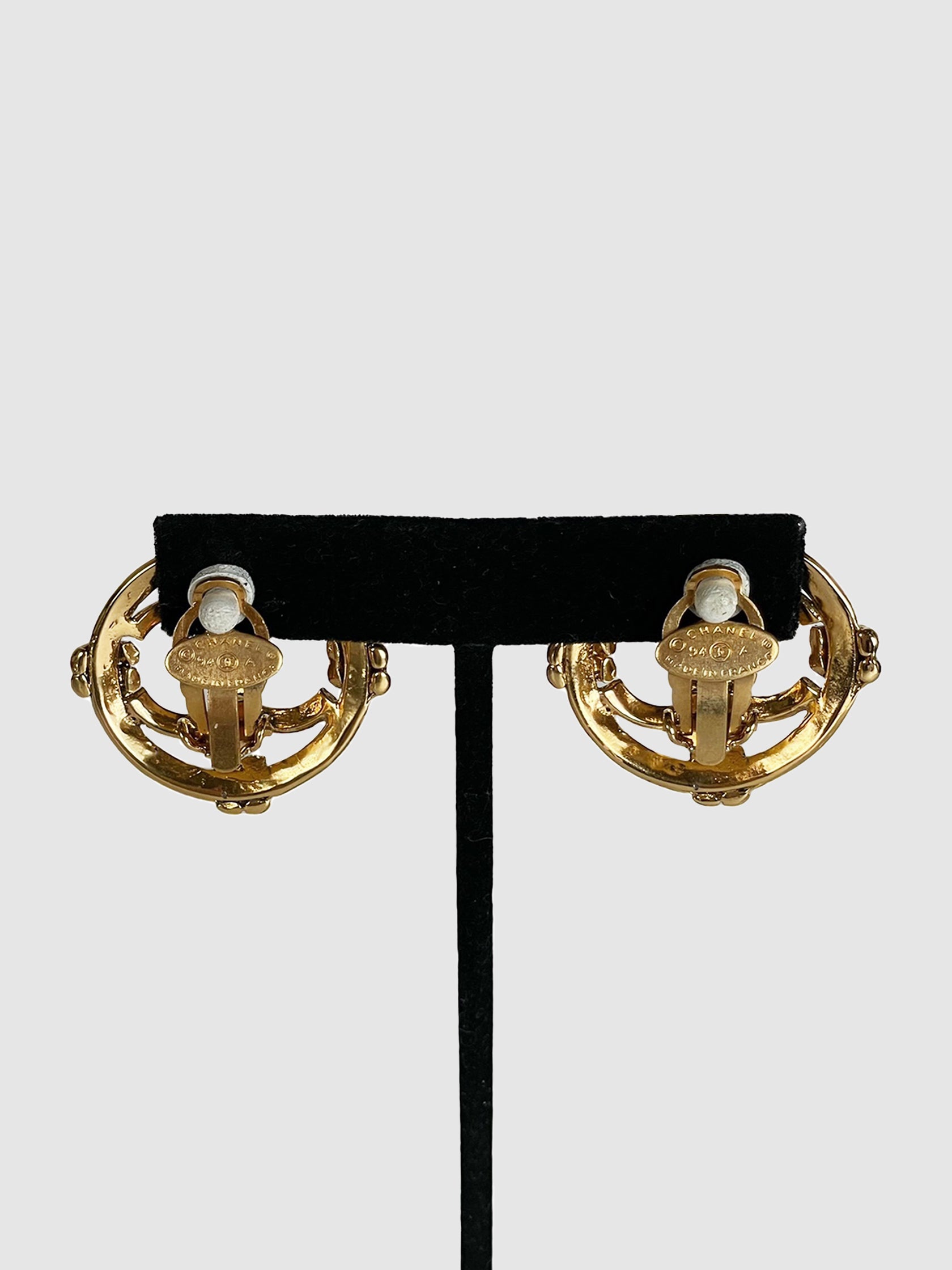 CC Round Clip-On Earrings