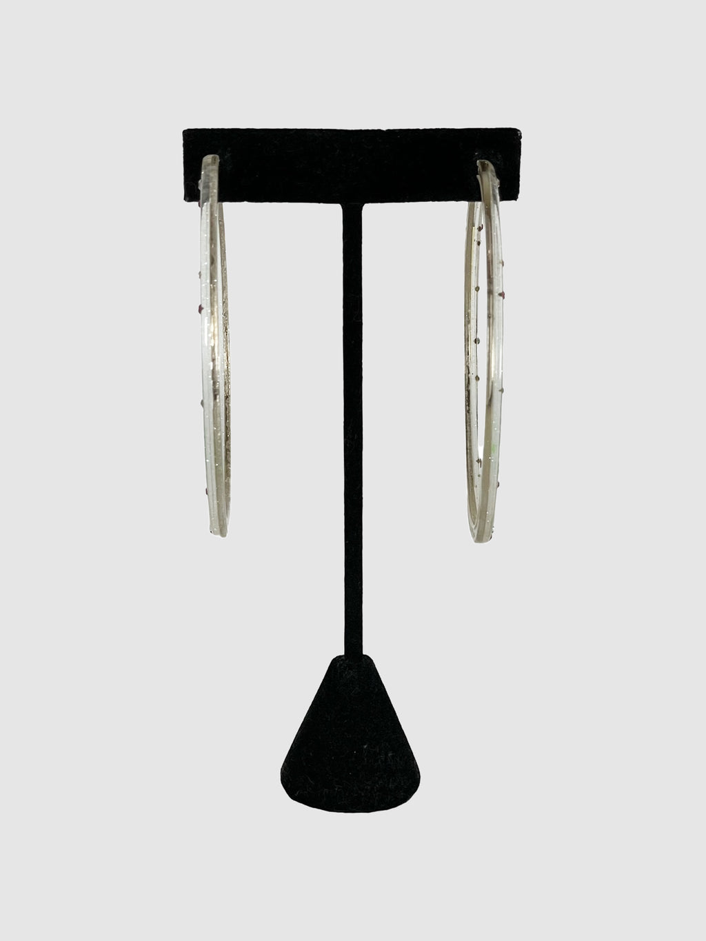 Chanel Vintage Lucite Multi-Stone Hoop Earrings Runway Luxury Designer Resale Consignment Secondhand Toronto