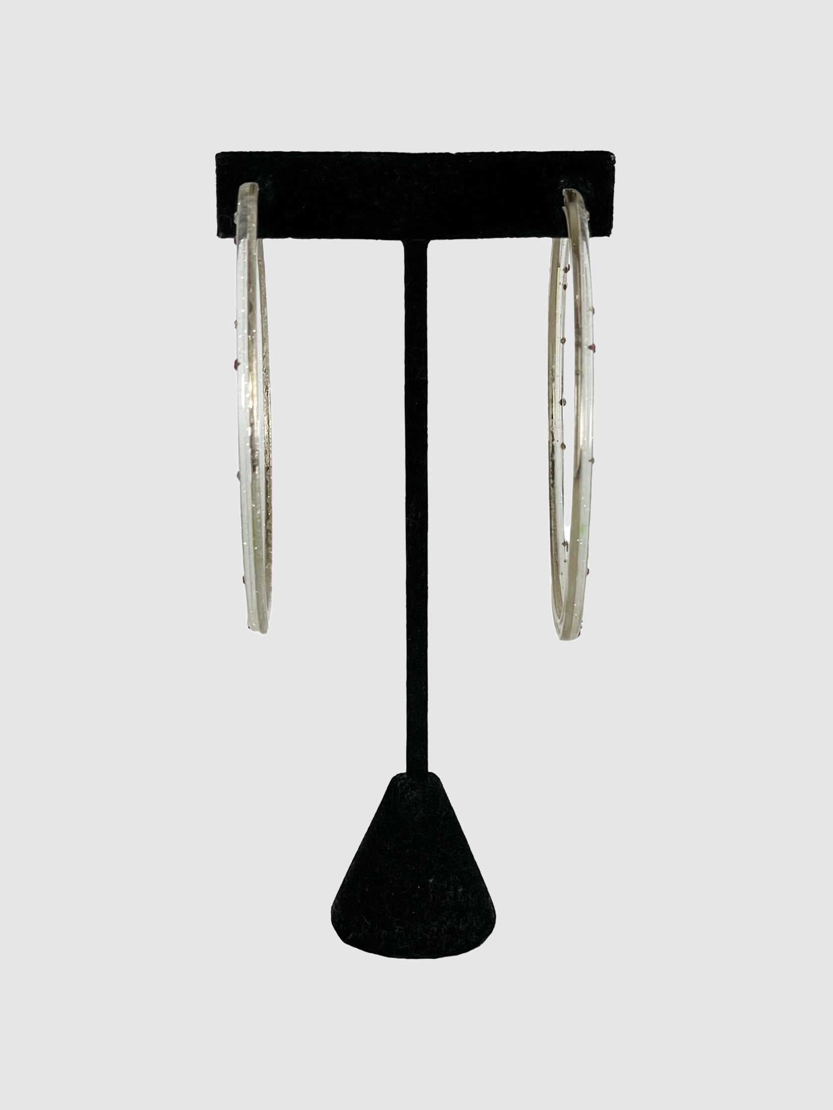 Chanel Vintage Lucite Multi-Stone Hoop Earrings Runway Luxury Designer Resale Consignment Secondhand Toronto