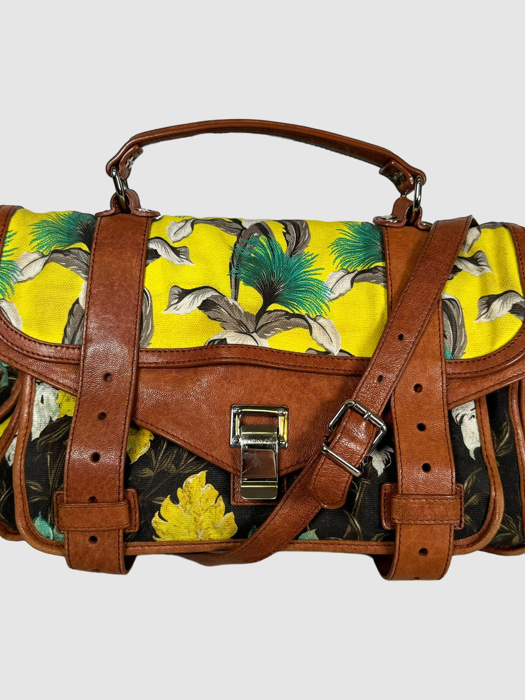 Floral Printed Canvas PS1 Bag