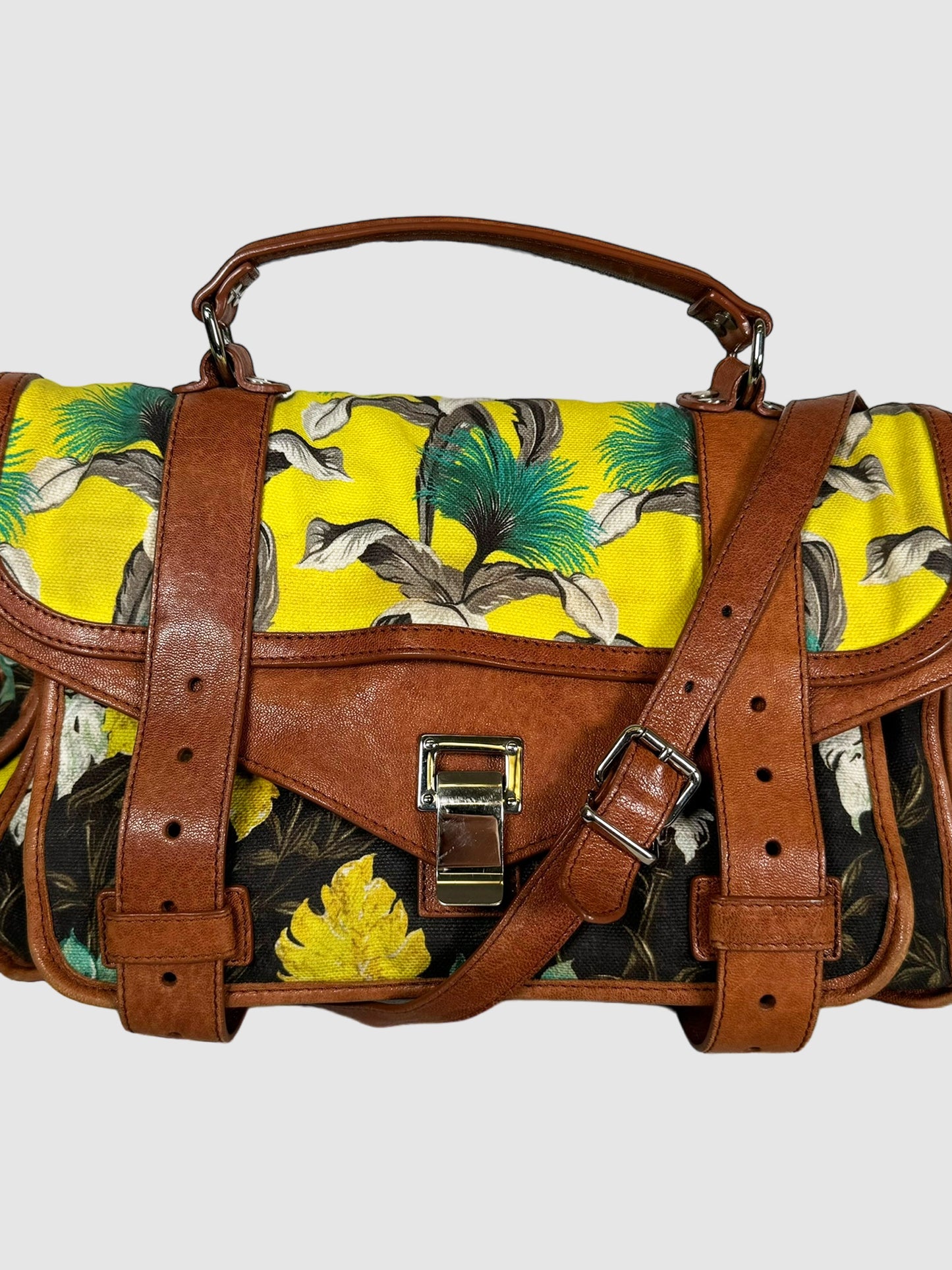 Floral Printed Canvas PS1 Bag