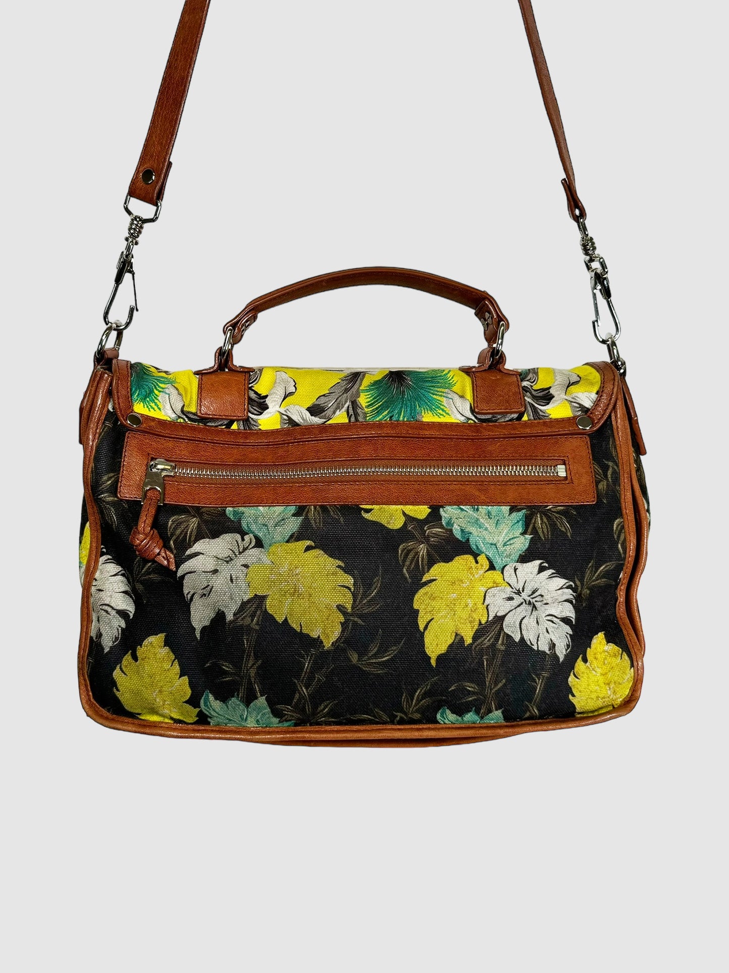 Floral Printed Canvas PS1 Bag