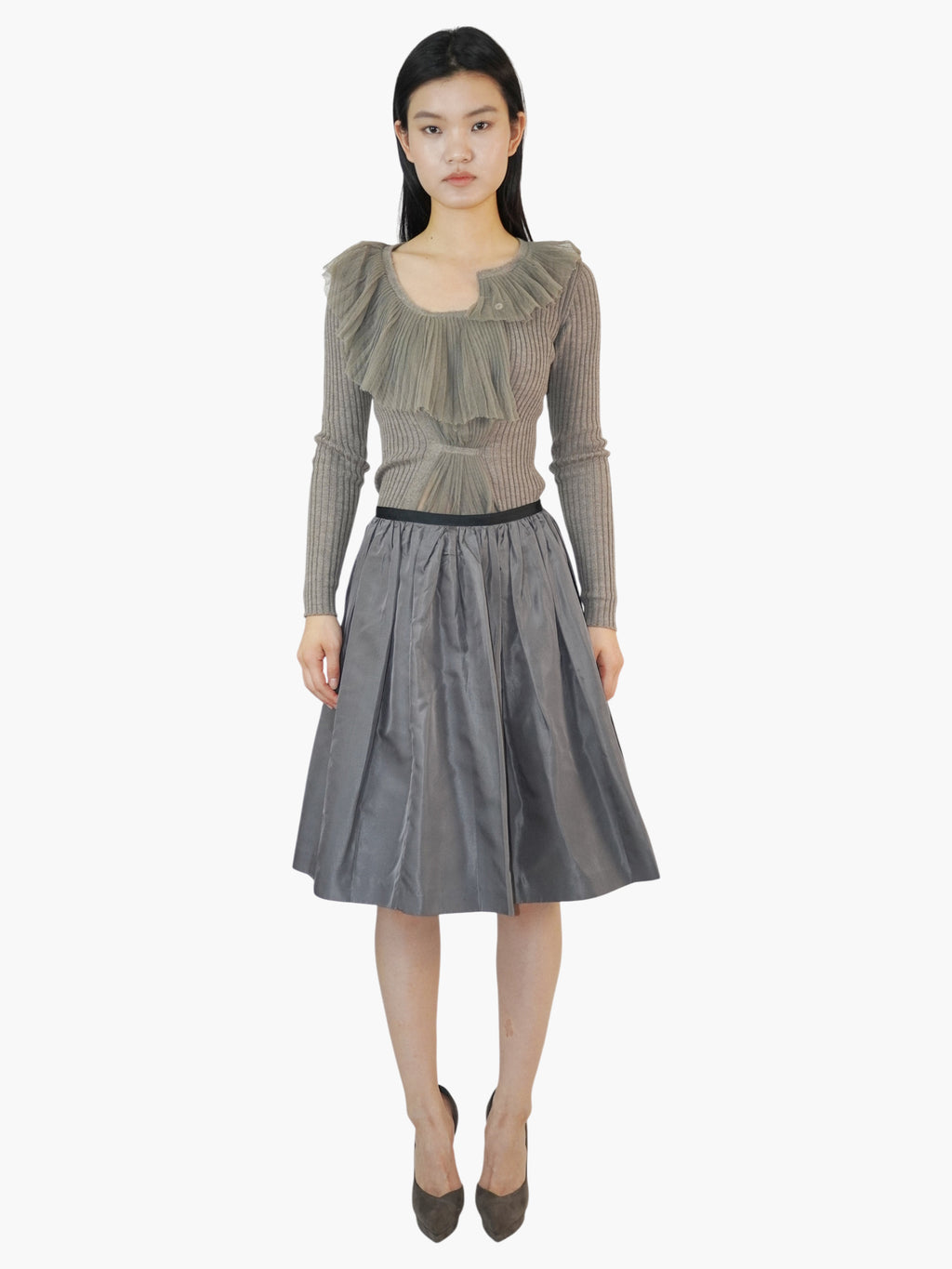 Silk Pleated Skirt