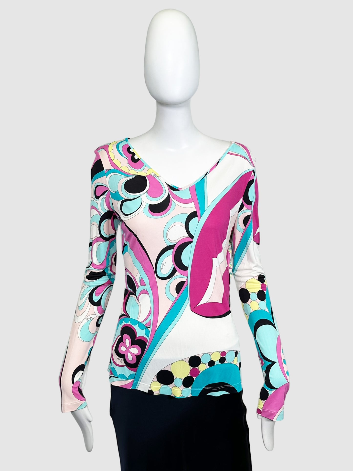 Printed Long Sleeve Top - Size 12