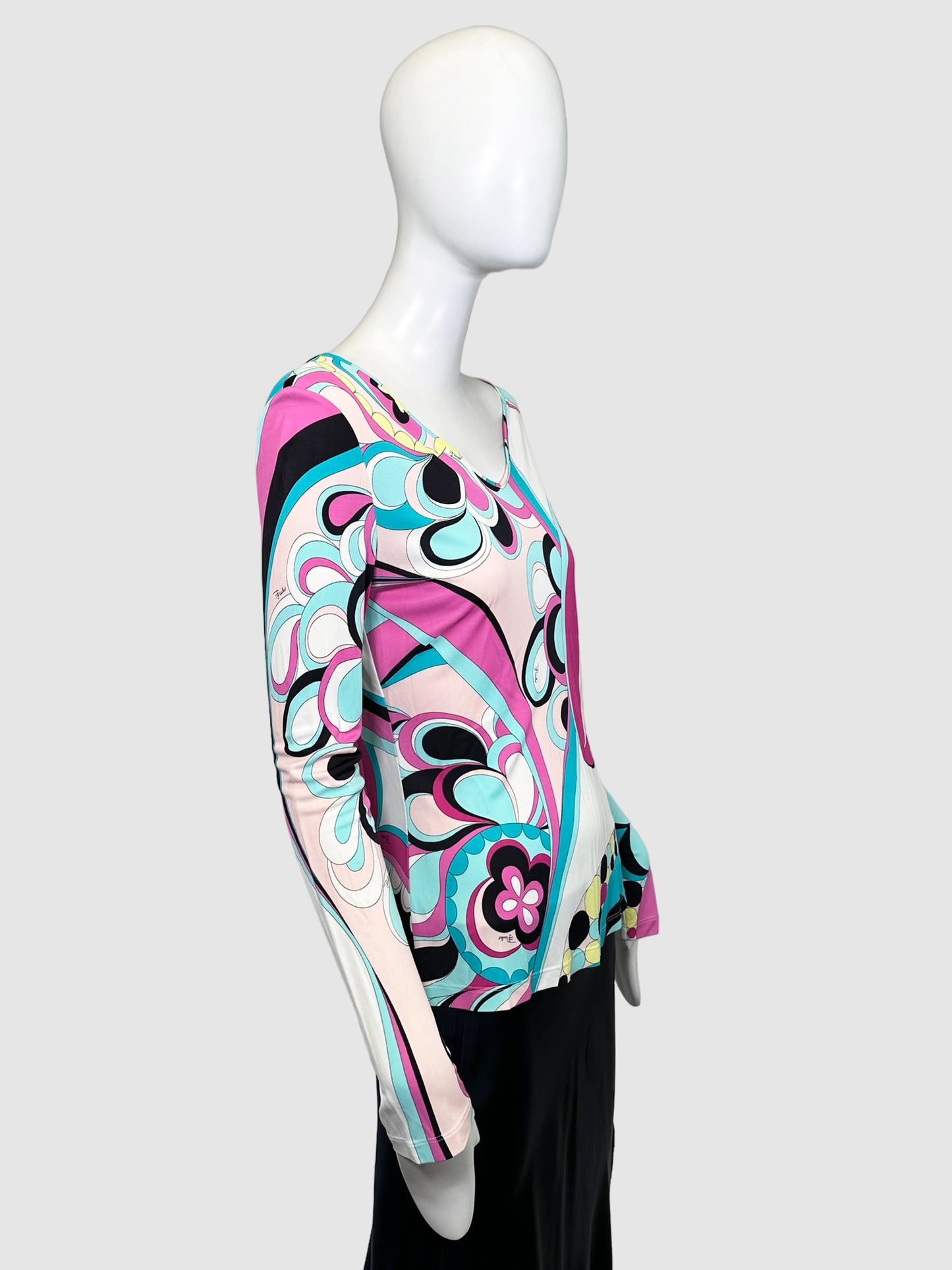 Printed Long Sleeve Top - Size 12