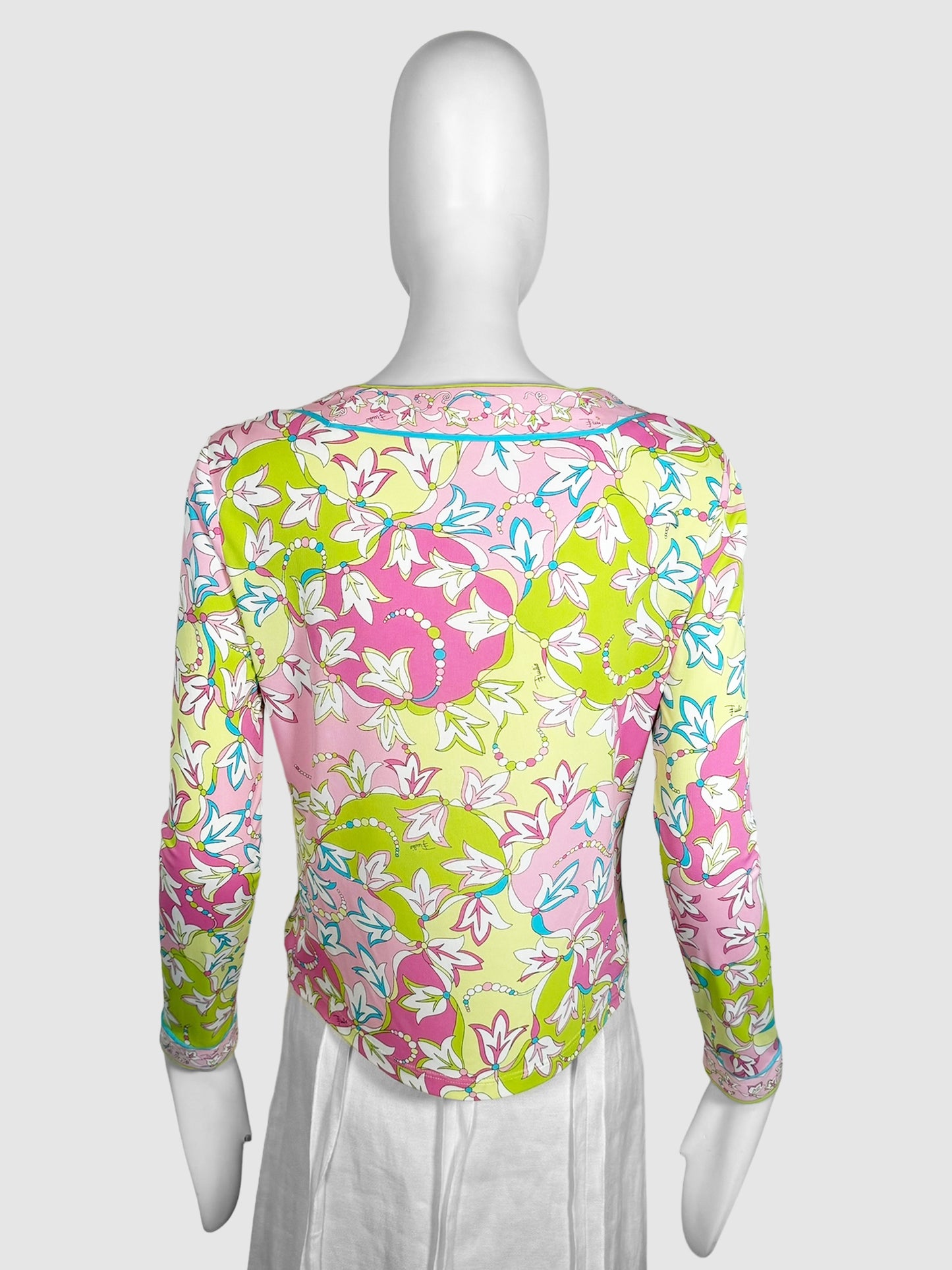 Signature Floral Print Long Sleeve Top - Size 8