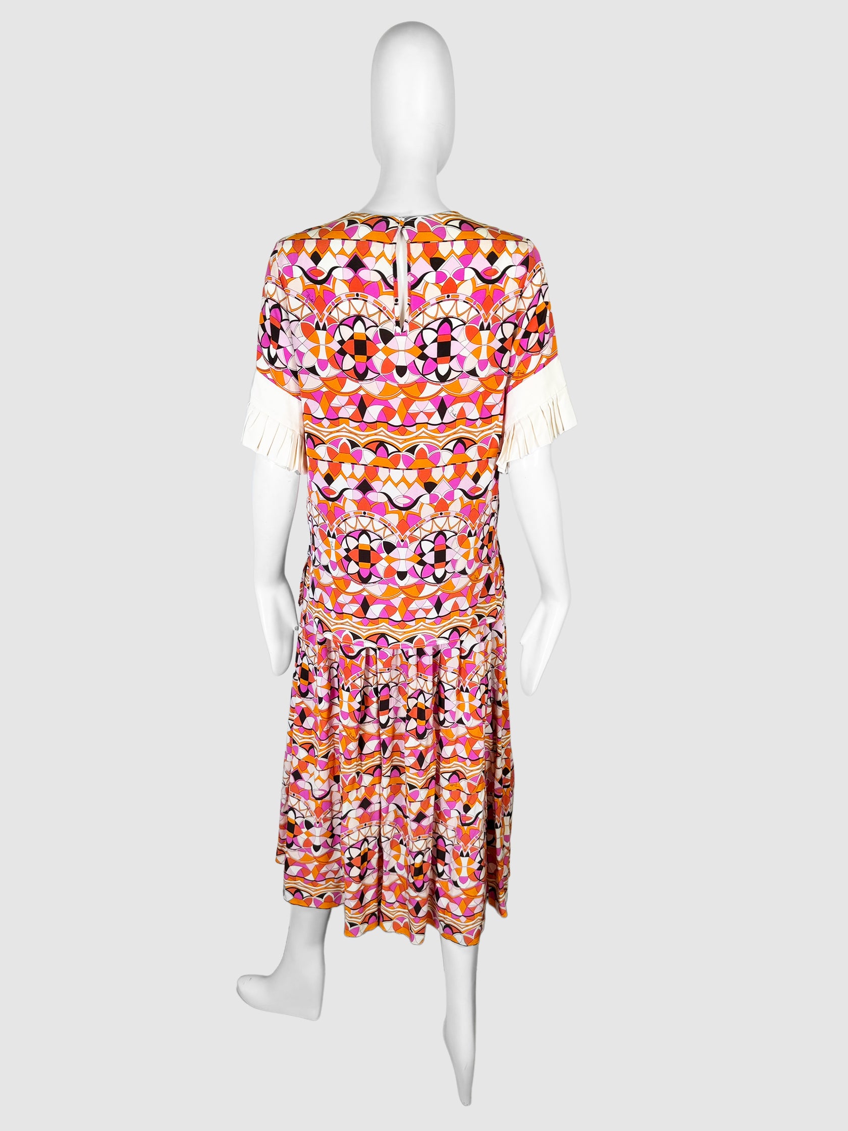 Printed 2-Piece Ruffle Sleeve Set - Size M