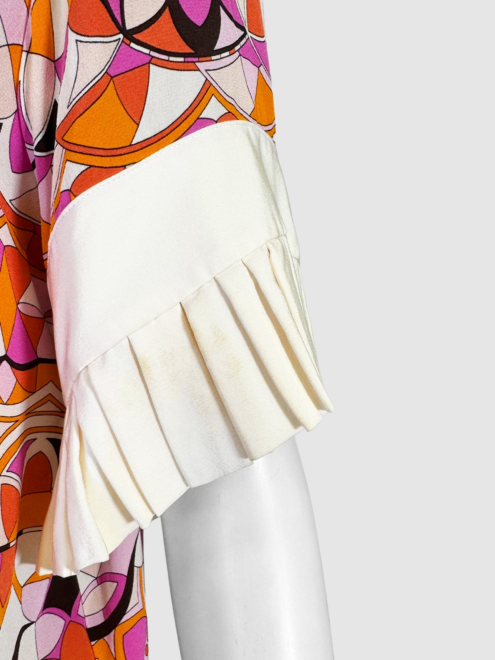 Printed 2-Piece Ruffle Sleeve Set - Size M