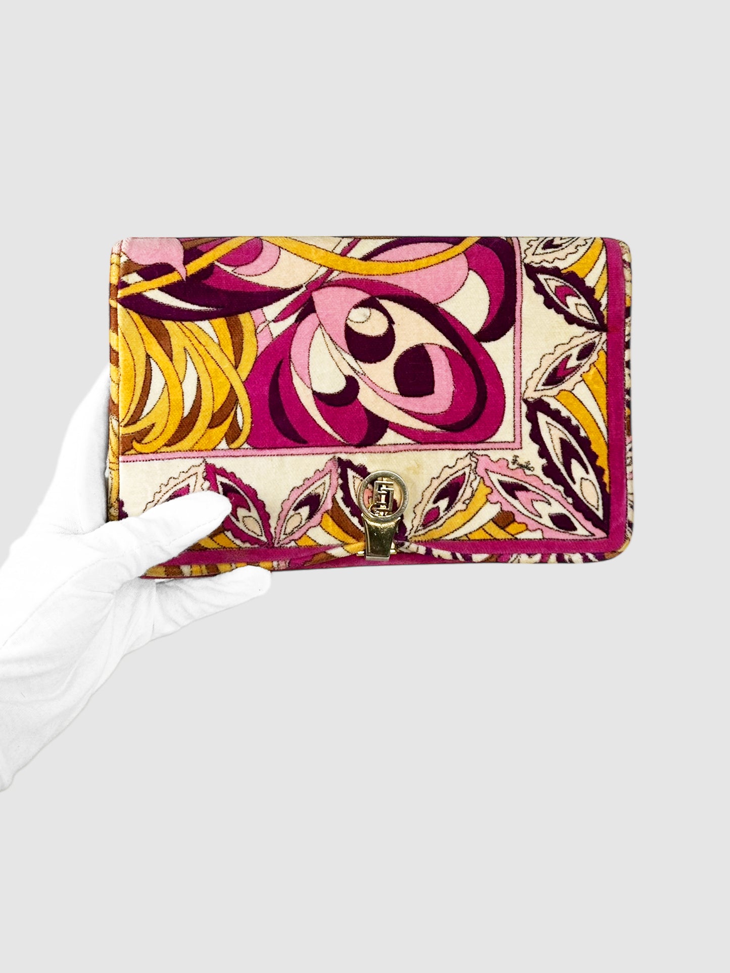 Velvet Patterned Clutch