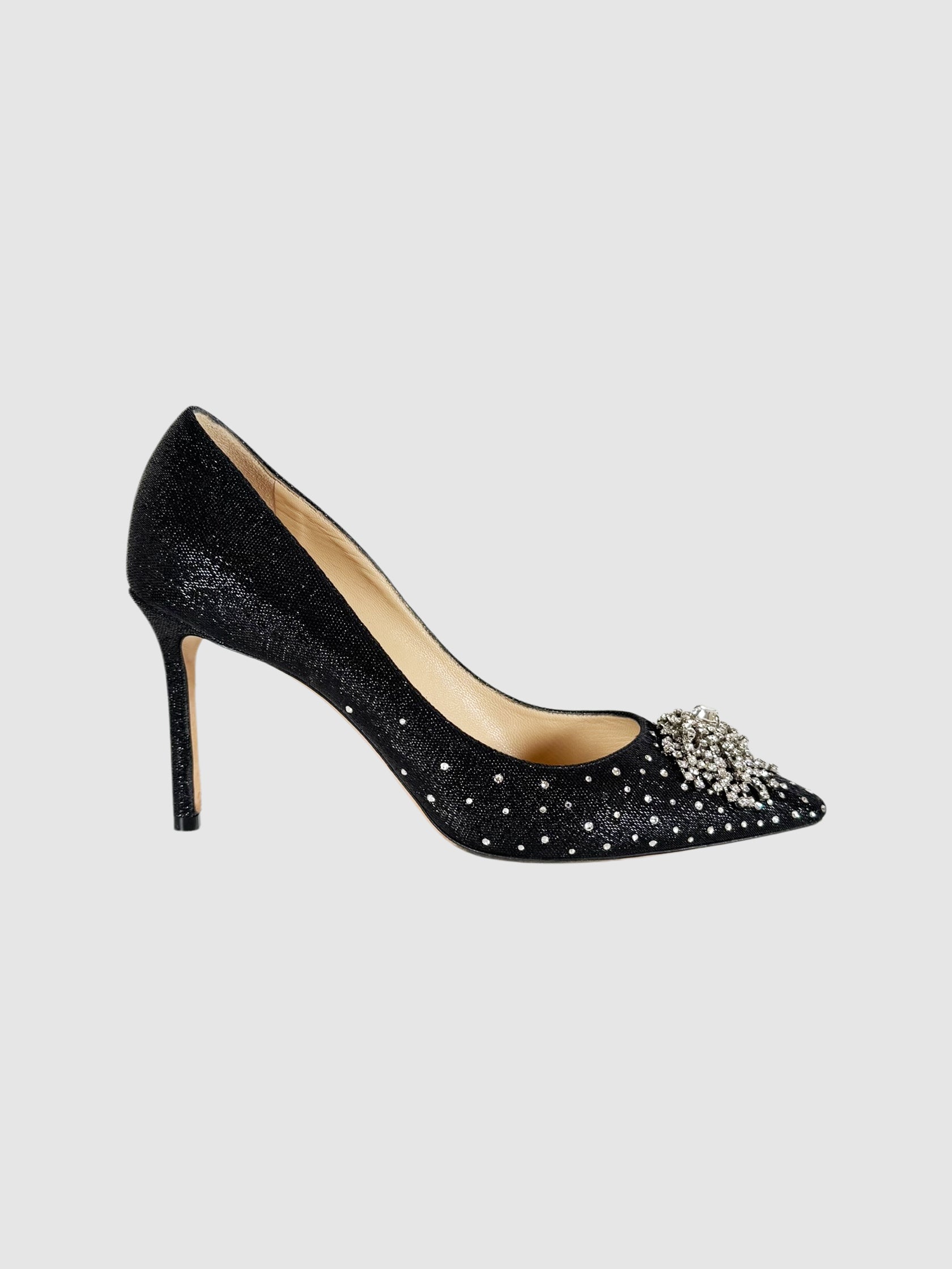Jimmy Choo Black Crystal Embellished Pumps, Size 40 Luxury Designer Resale Consignment Toronto