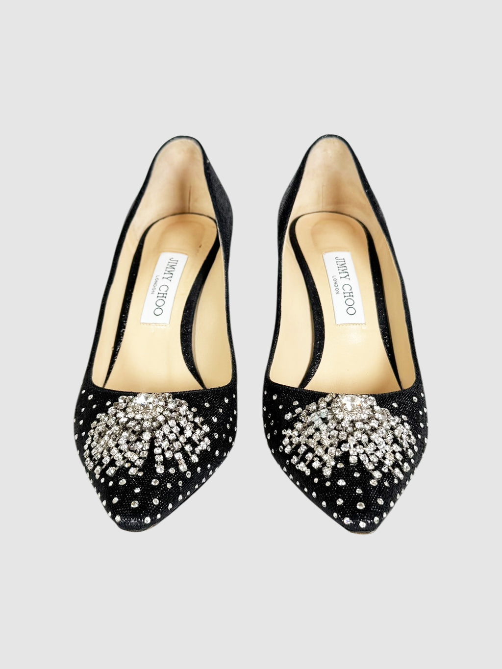 Jimmy Choo Black Crystal Embellished Pumps, Size 40 Luxury Designer Resale Consignment Toronto