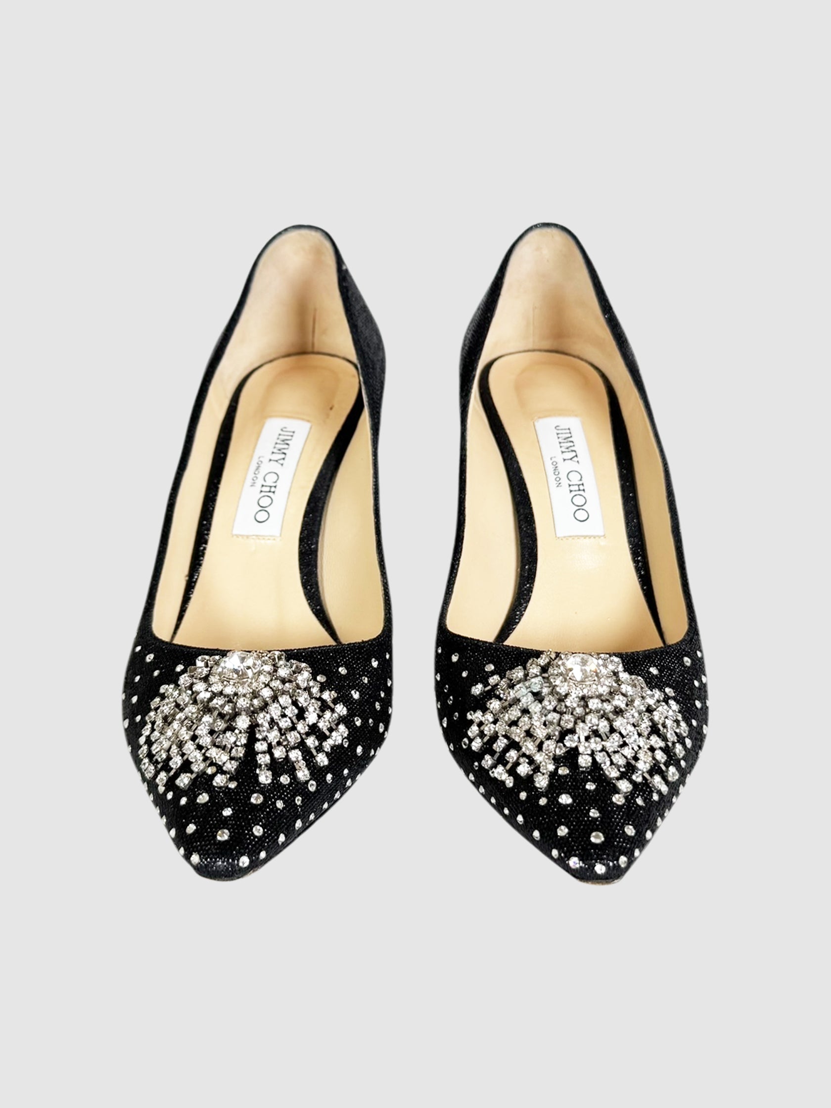 Jimmy Choo Black Crystal Embellished Pumps, Size 40 Luxury Designer Resale Consignment Toronto
