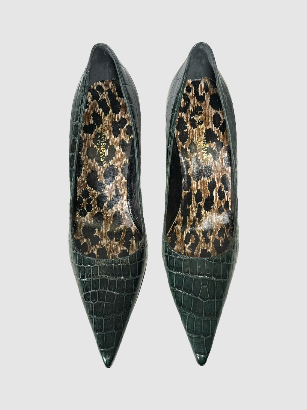 Croc Embossed Leather Pumps - Size 40