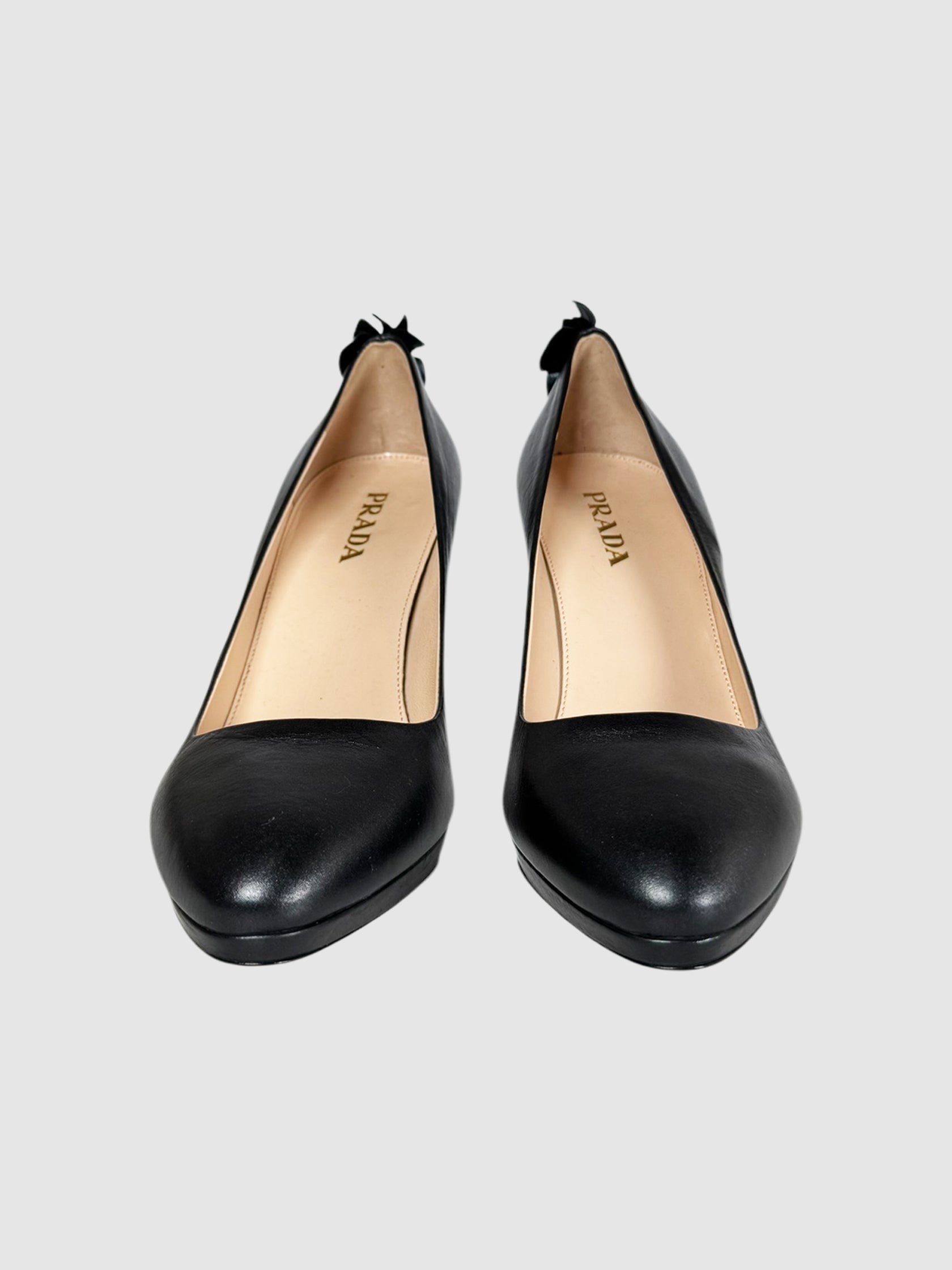 Leather Ruffle Detail Pumps - Size 37.5