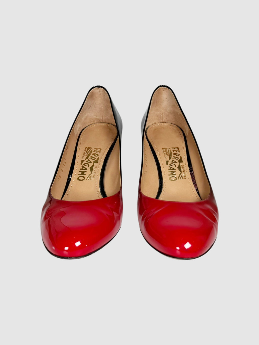 Salvatore Ferragamo Ombré Patent Leather Pumps, Size 9 Luxury Designer Resale Consignment Toronto