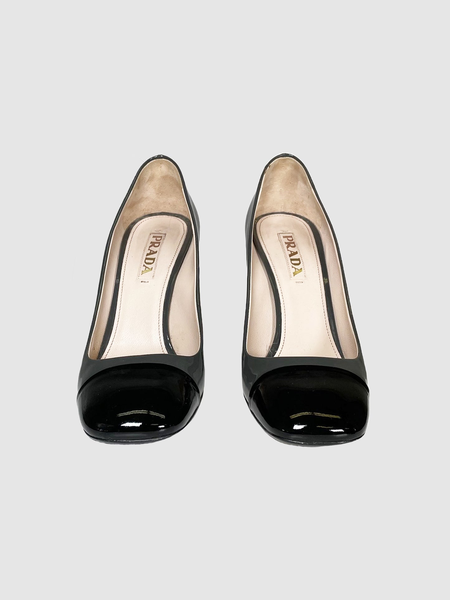 Prada Patent Leather Two-Tone Pumps - Size 39