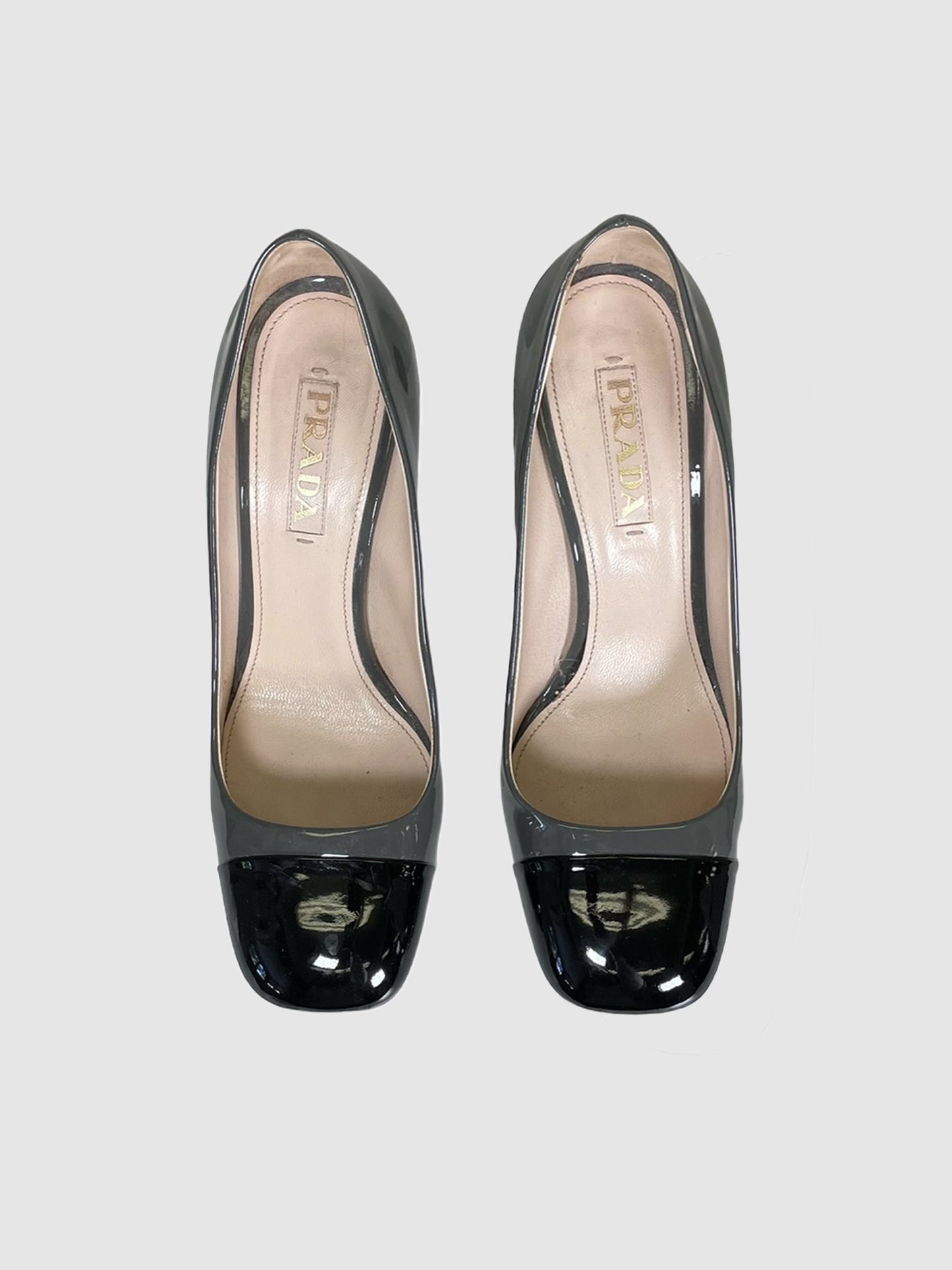 Prada Patent Leather Two-Tone Pumps - Size 39