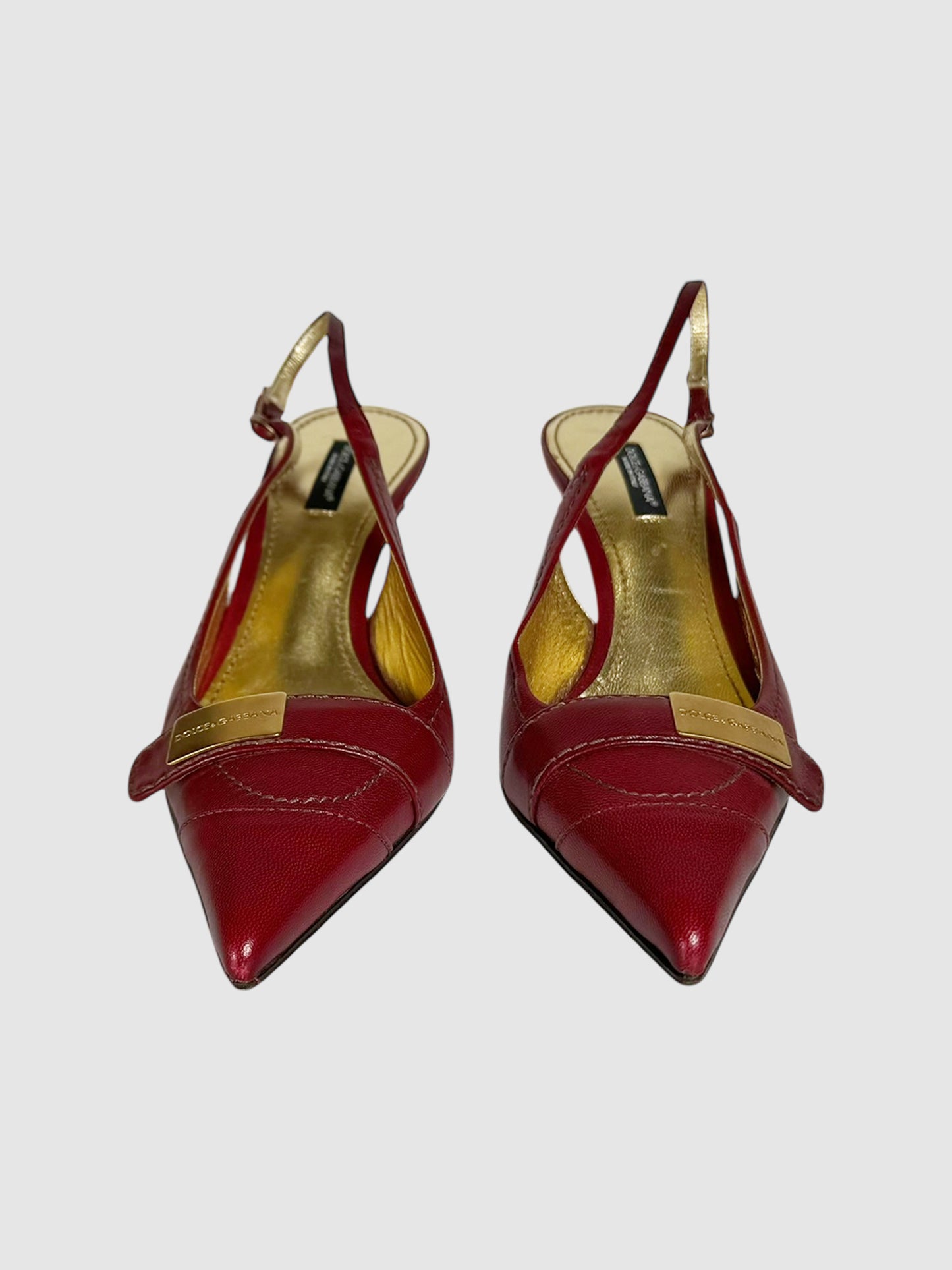 Leather Slingback Pumps - Size 38.5