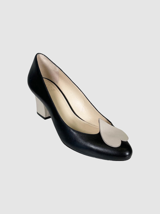 Zvelle Leather Pumps with Heart - Size 37.5
