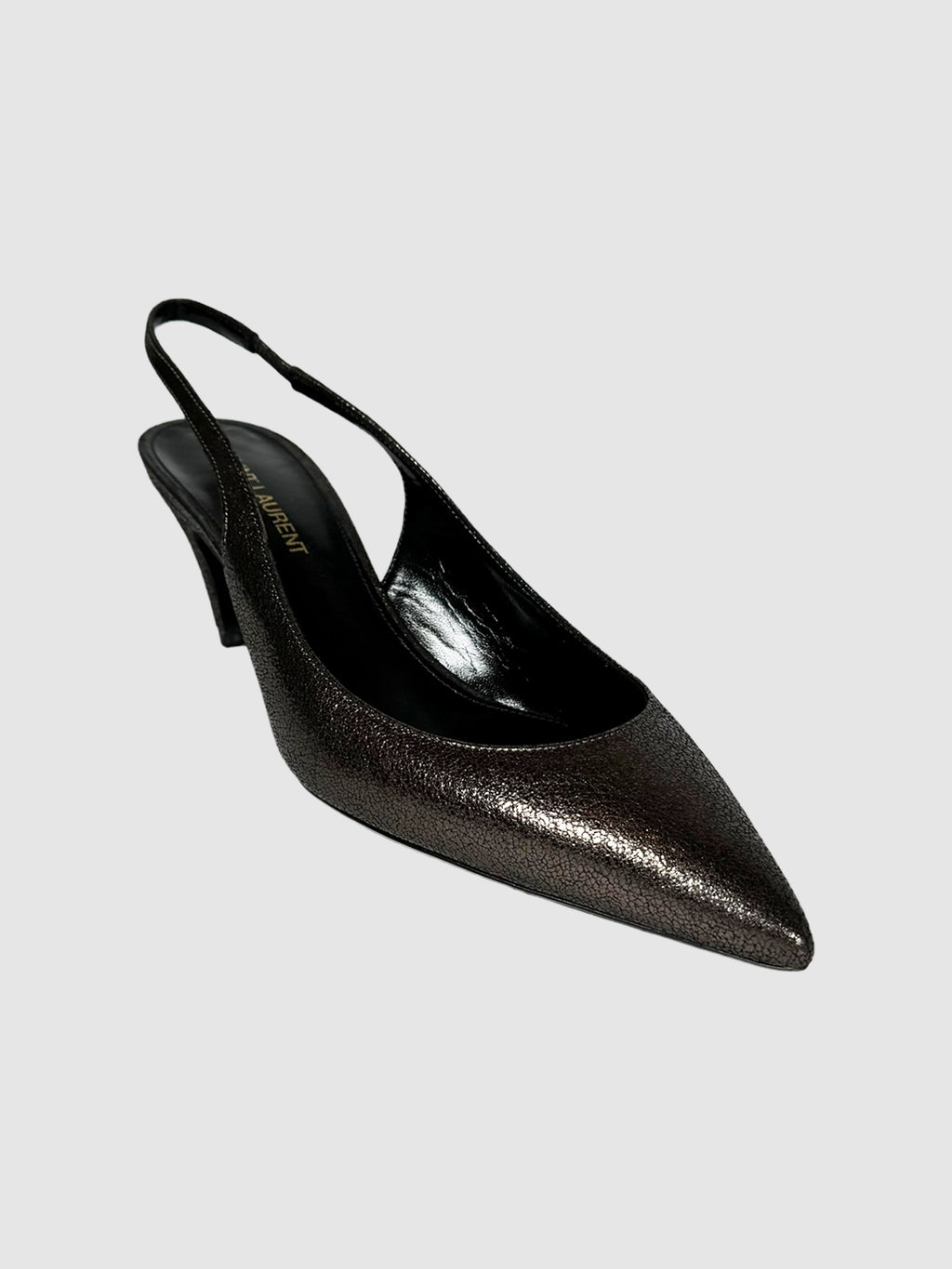 Saint Laurent Paris Bronze Slingback Pumps Canada Luxury Designer Resale Consignment Secondhand