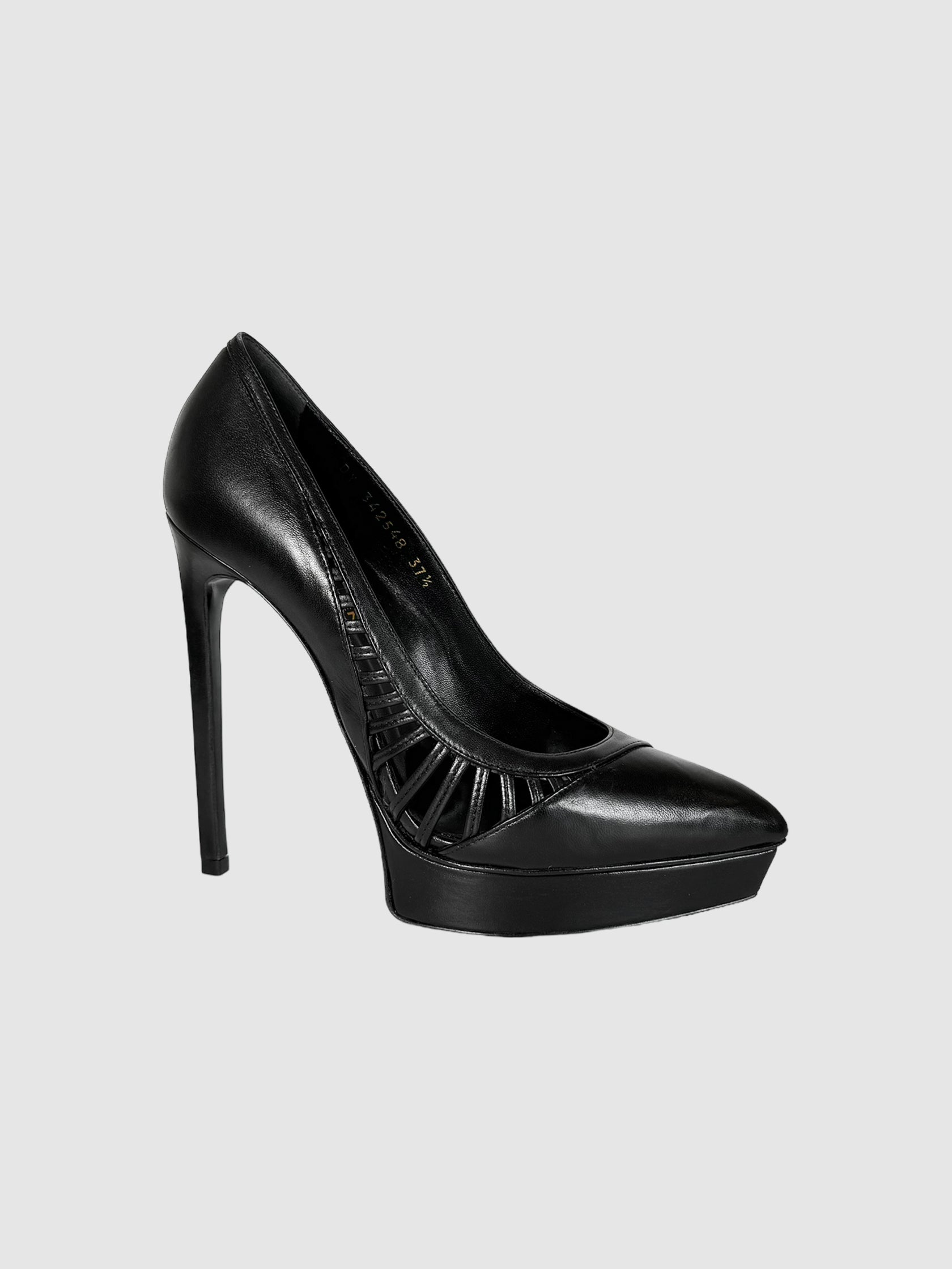 Janis Cutout Leather Pumps - Size 37.5
