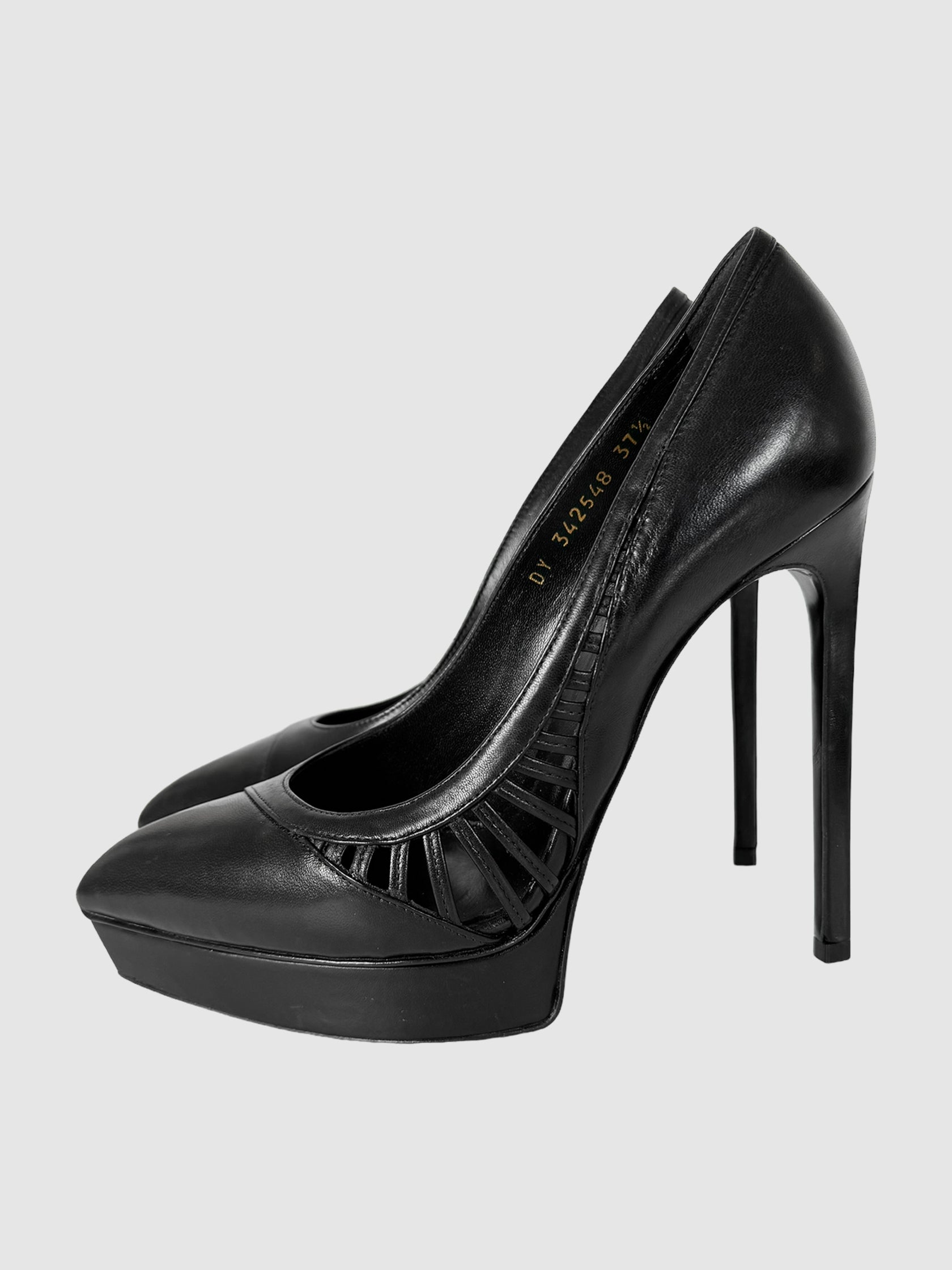 Janis Cutout Leather Pumps - Size 37.5