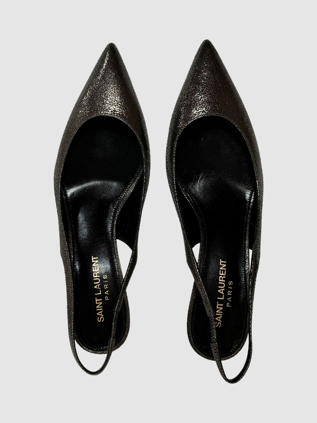 Saint Laurent Paris Bronze Slingback Pumps Canada Luxury Designer Resale Consignment Secondhand