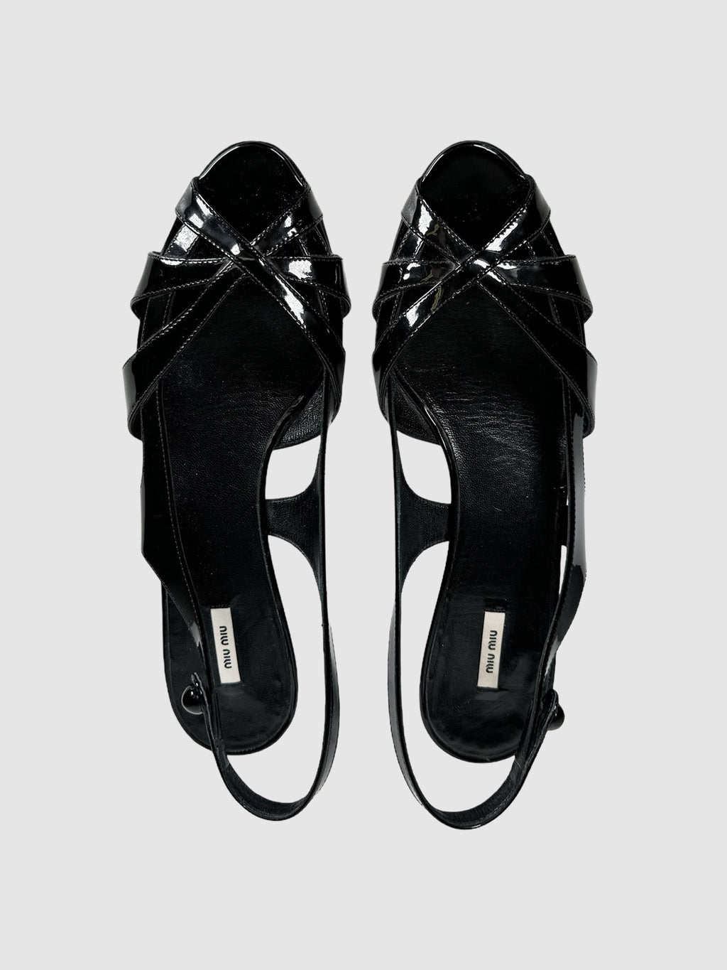 Patent Leather Cutout Kitten Heels - Size 37