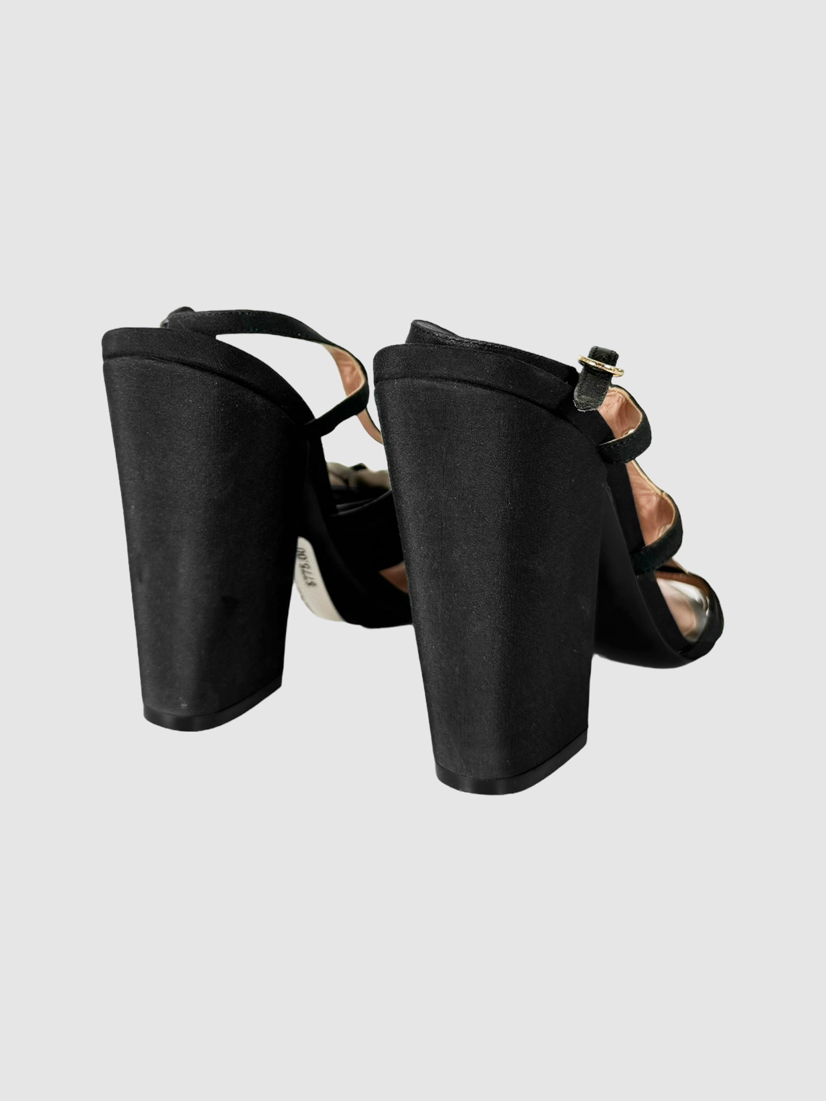 Camellia Satin Block Heels - Size 38