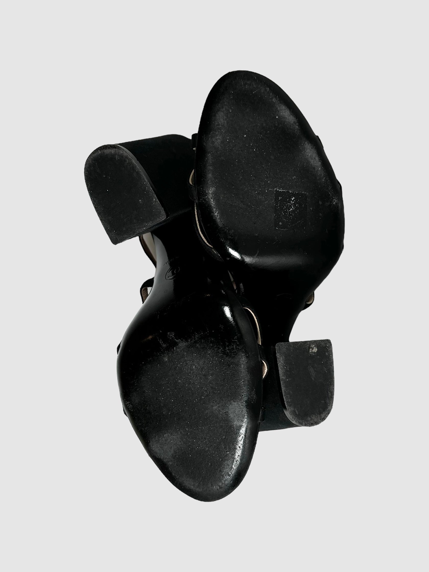 Camellia Satin Block Heels - Size 38