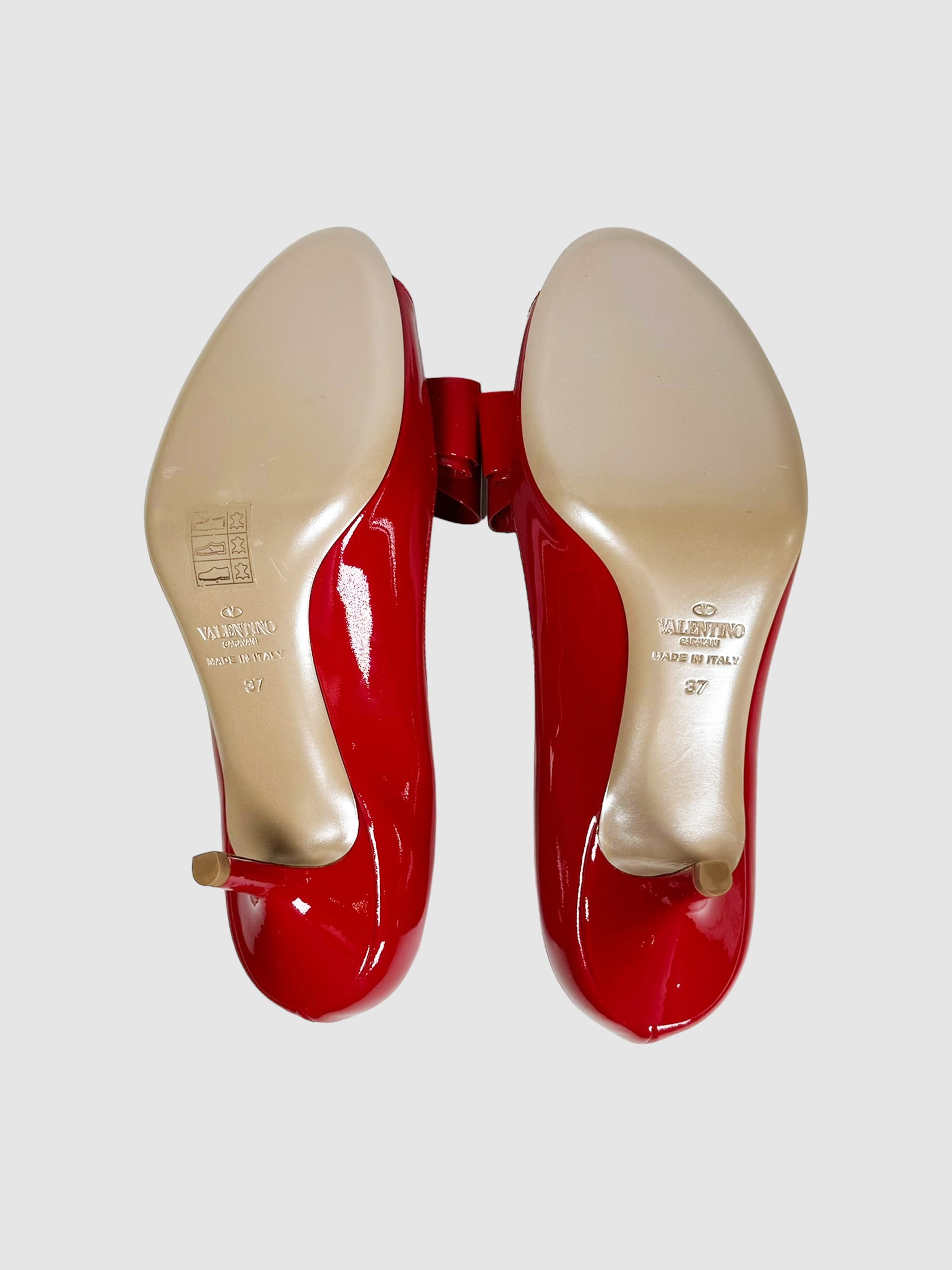 Patent Leather Bow Pumps - Size 37