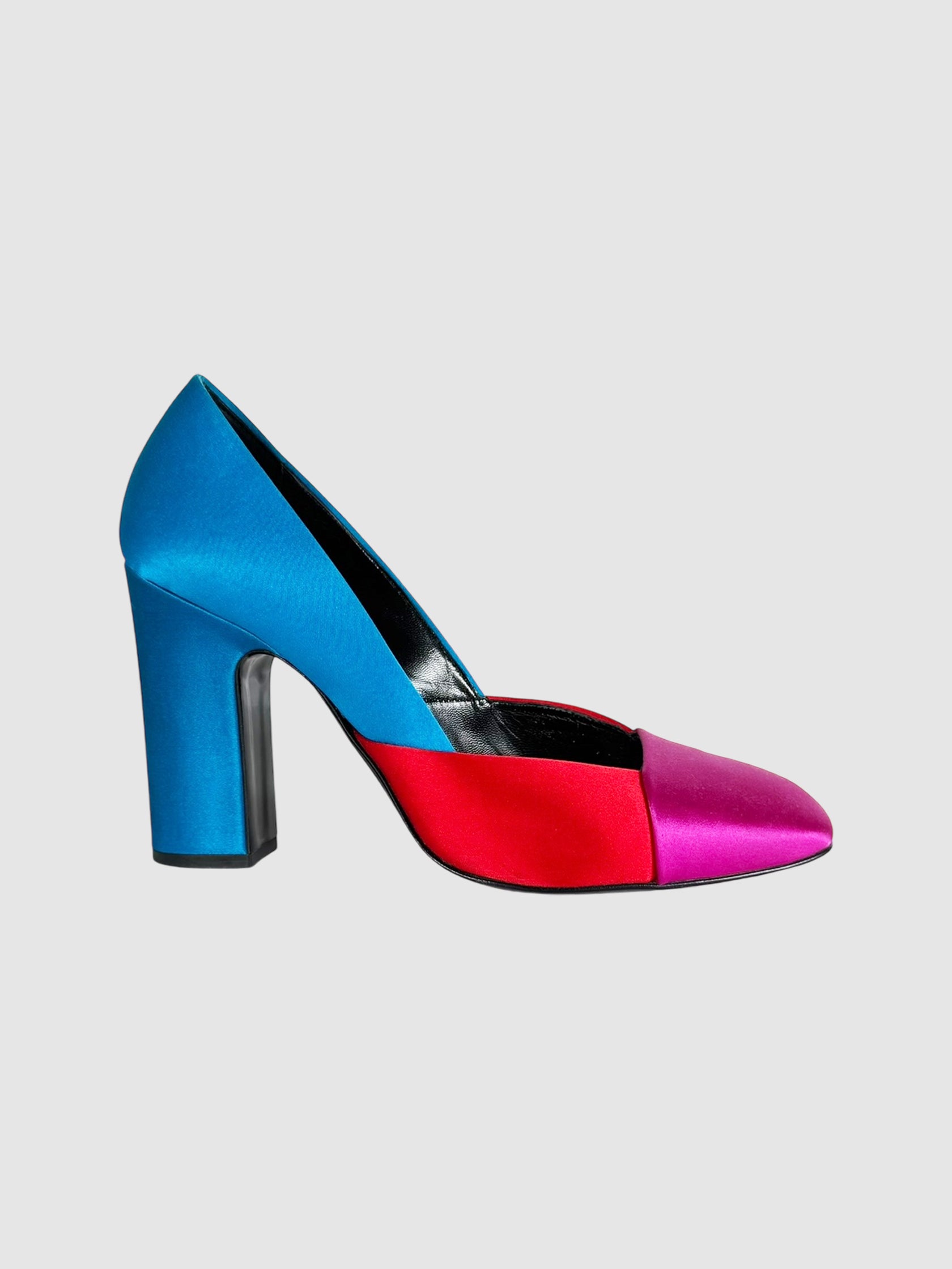 Colourblock Satin Pumps