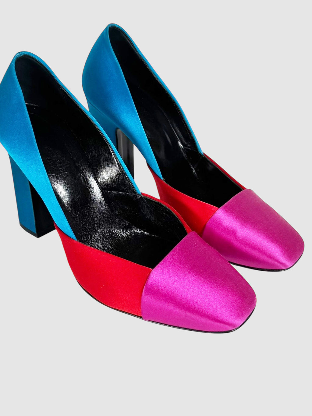 Colourblock Satin Pumps
