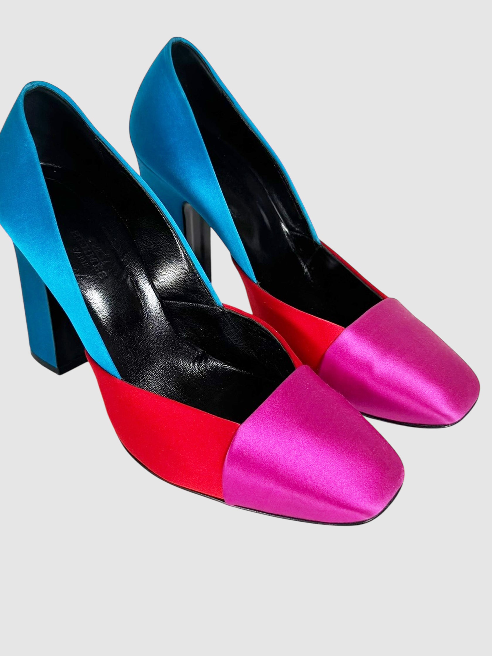 Colourblock Satin Pumps