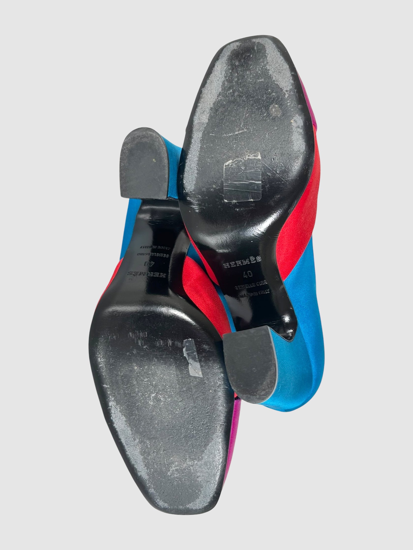 Colourblock Satin Pumps