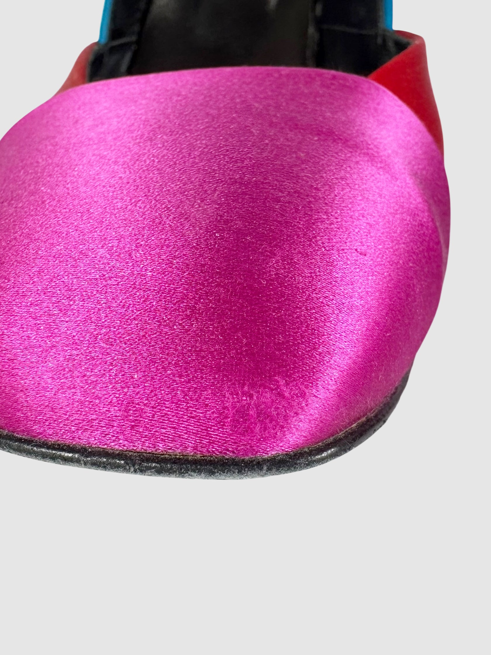 Colourblock Satin Pumps