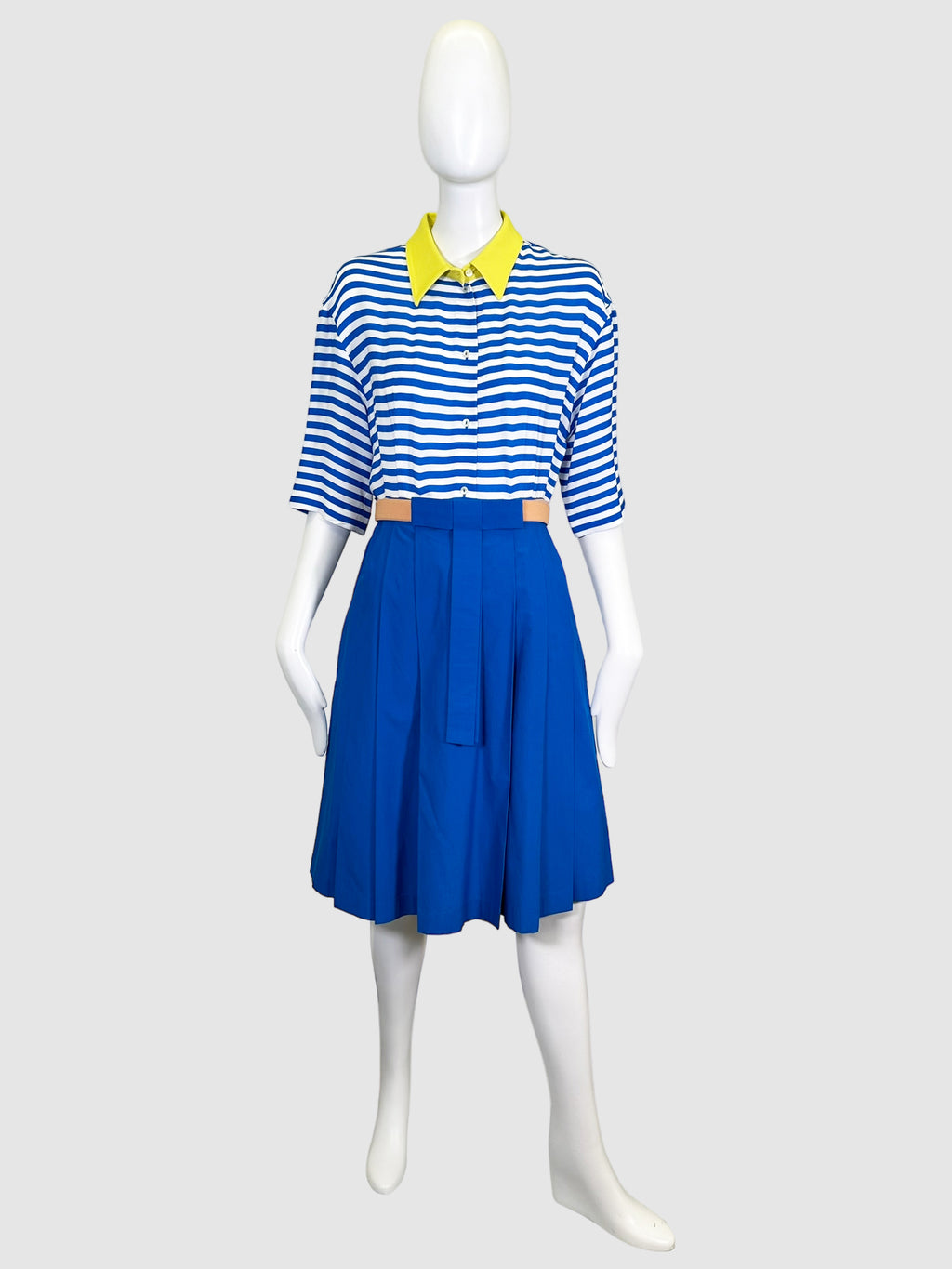 Striped Pleated Dress - Size 44