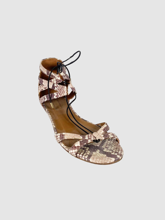 Aquazzura Animal Print Sandals - Size 38.5
