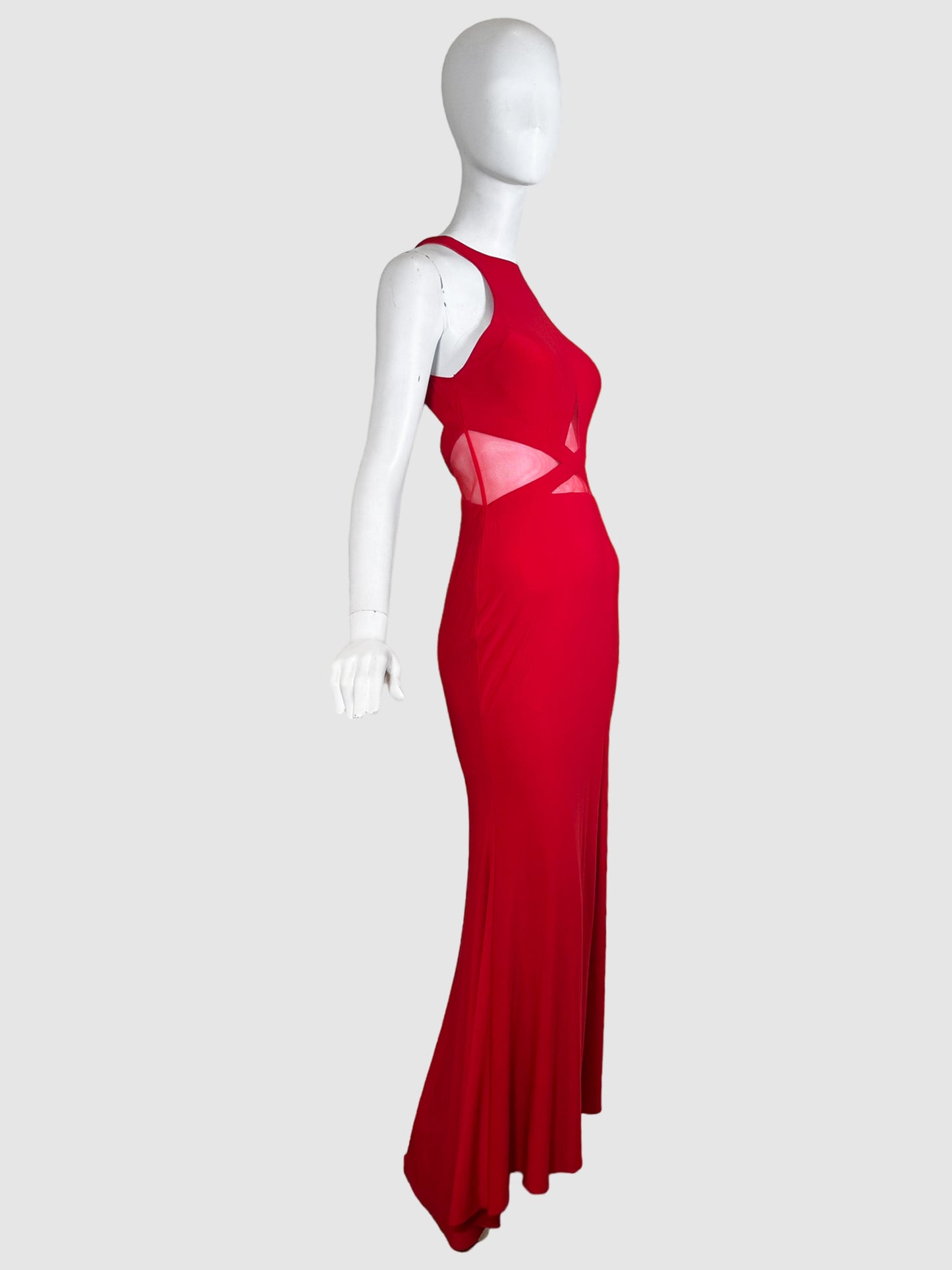 Gigi Mesh Accent Sleeveless Gown - Size 2