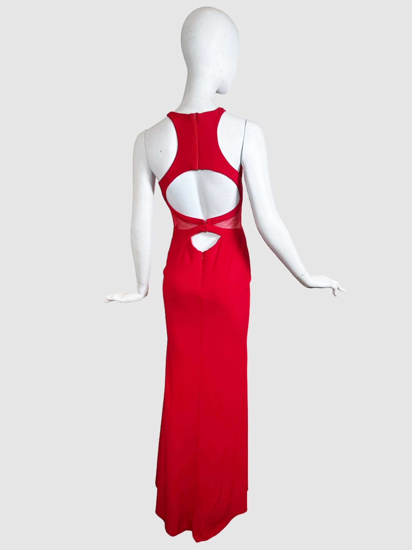 Gigi Mesh Accent Sleeveless Gown - Size 2