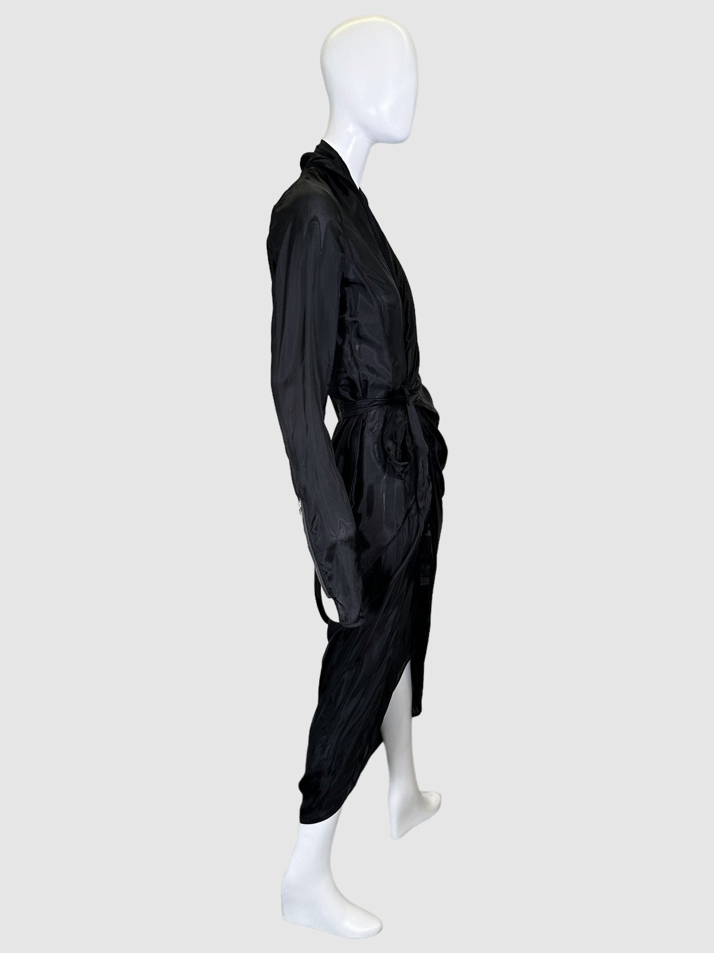 Rick Owens Satin Wrap Midi Dress - Size 48