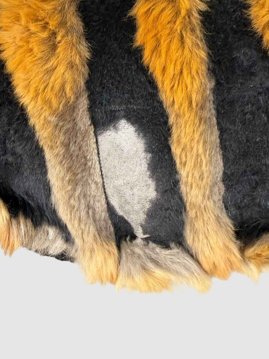 Fur Striped Hobo Bag