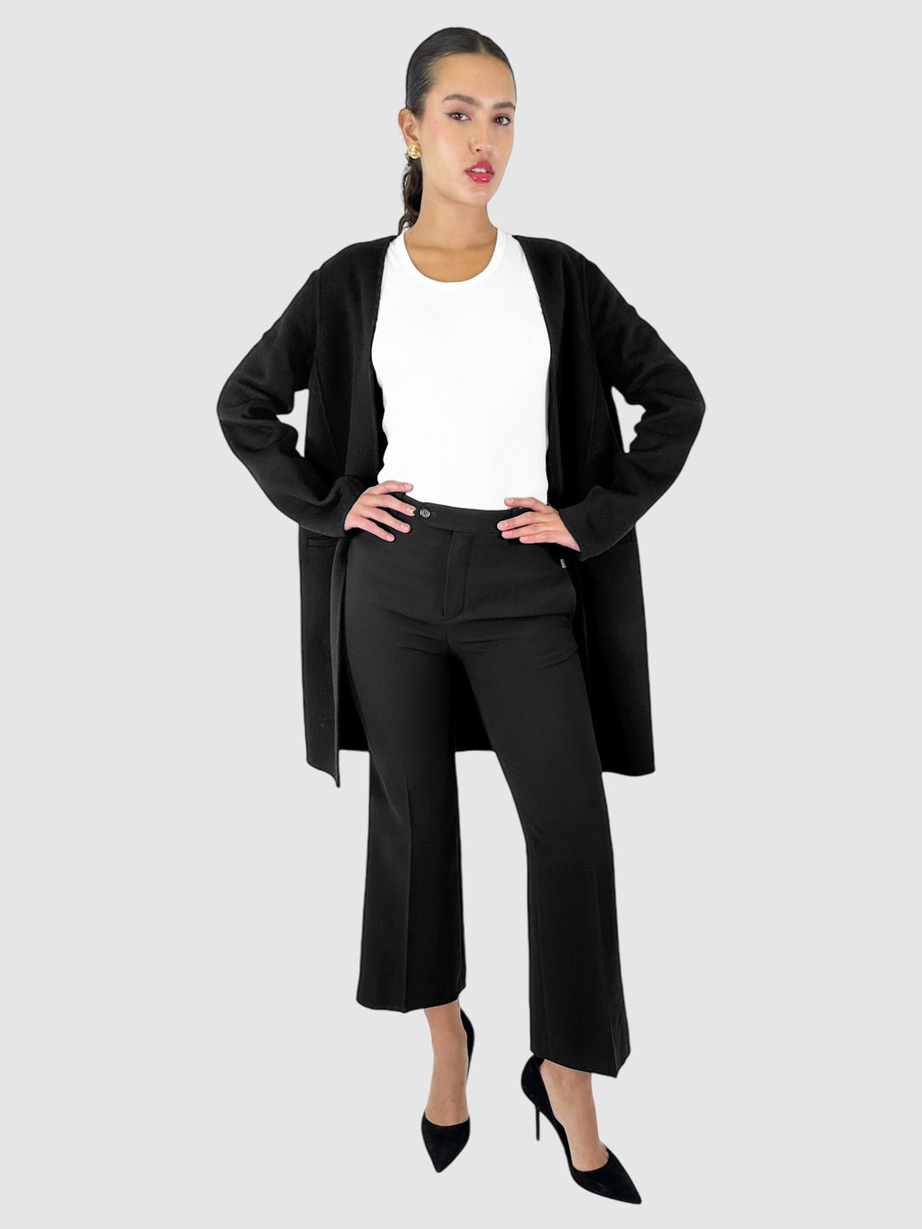 Open Front Wool Jacket - Size 8