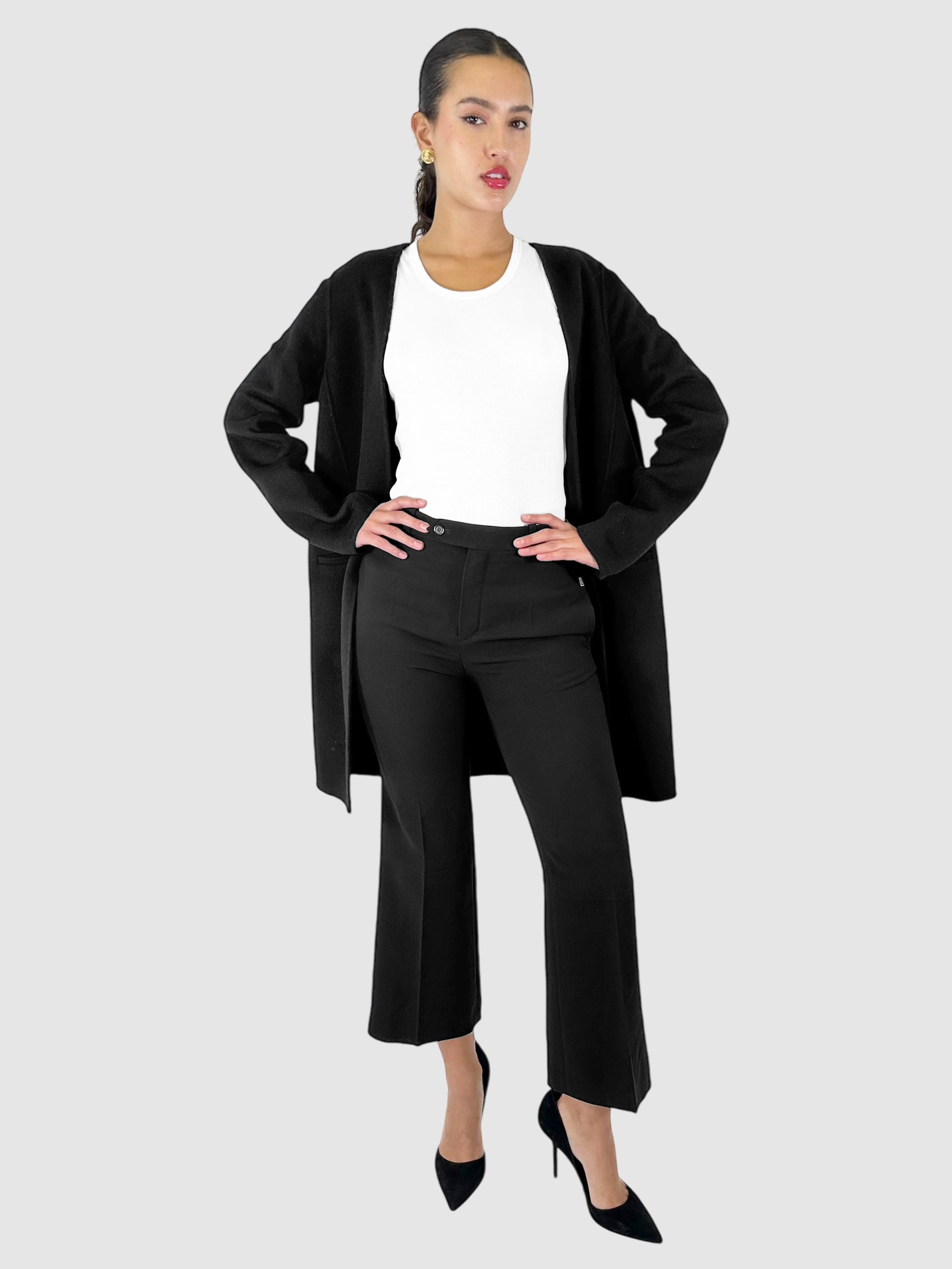 Open Front Wool Jacket - Size 8