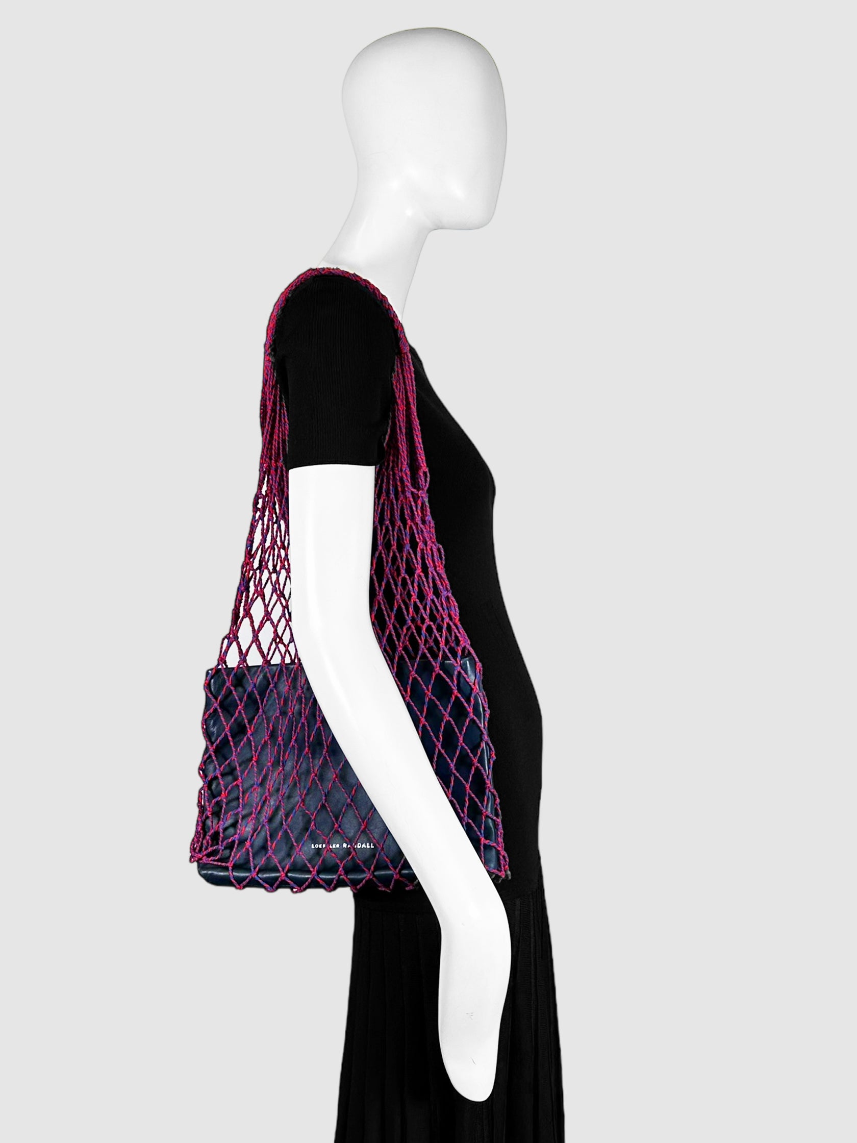 Loeffler Randall Red and Navy Blue Adrienne Net Tote Bag Set Consignment Secondhand Designer Luxury Resale Toronto Trendy