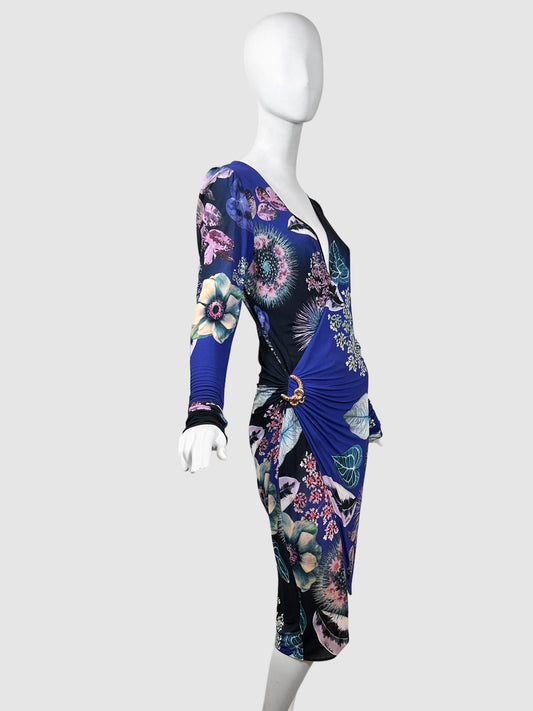 Roberto Cavalli Printed Wrap-Like Dress - Size 46 (L)
