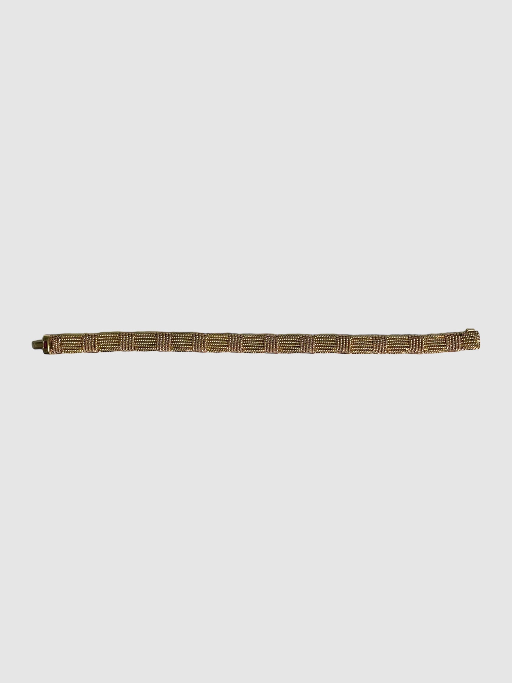 18K Gold Narrow Woven Bracelet