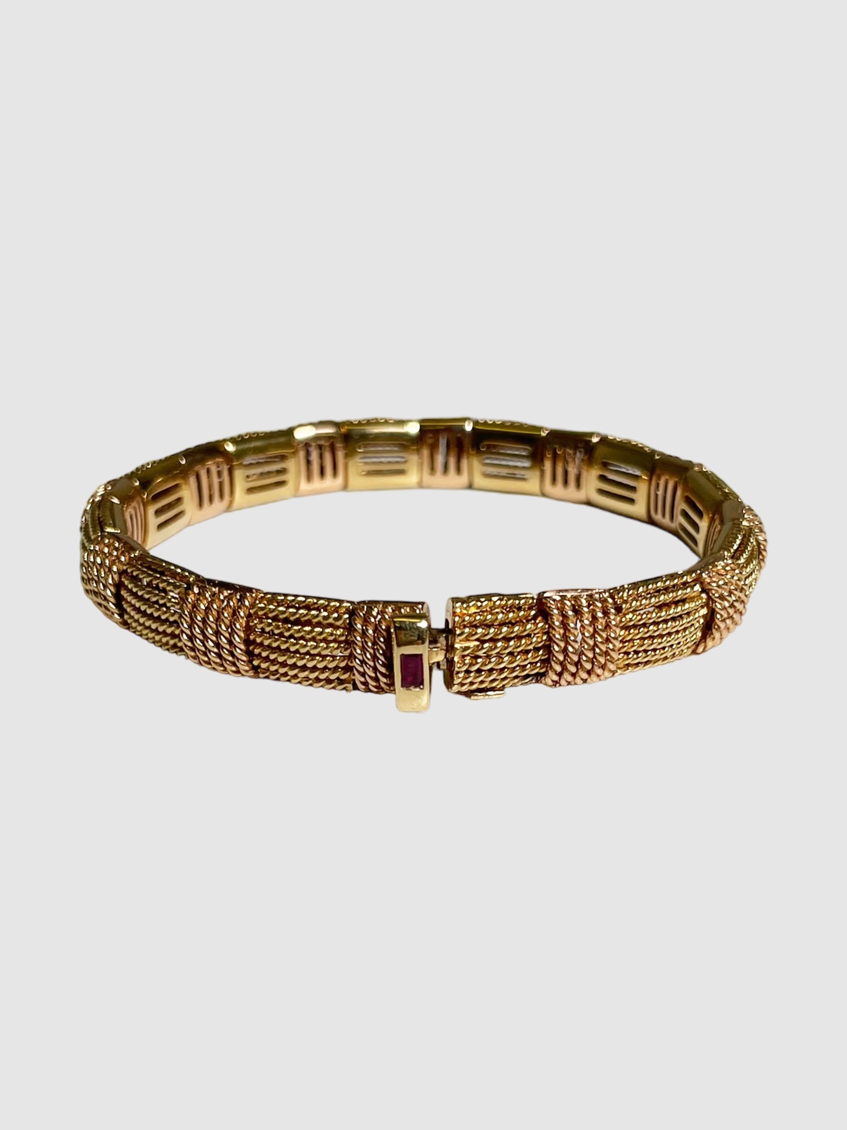 18K Gold Narrow Woven Bracelet