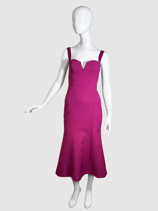 Rebecca Vallance Crepe Midi Dress - Size 6