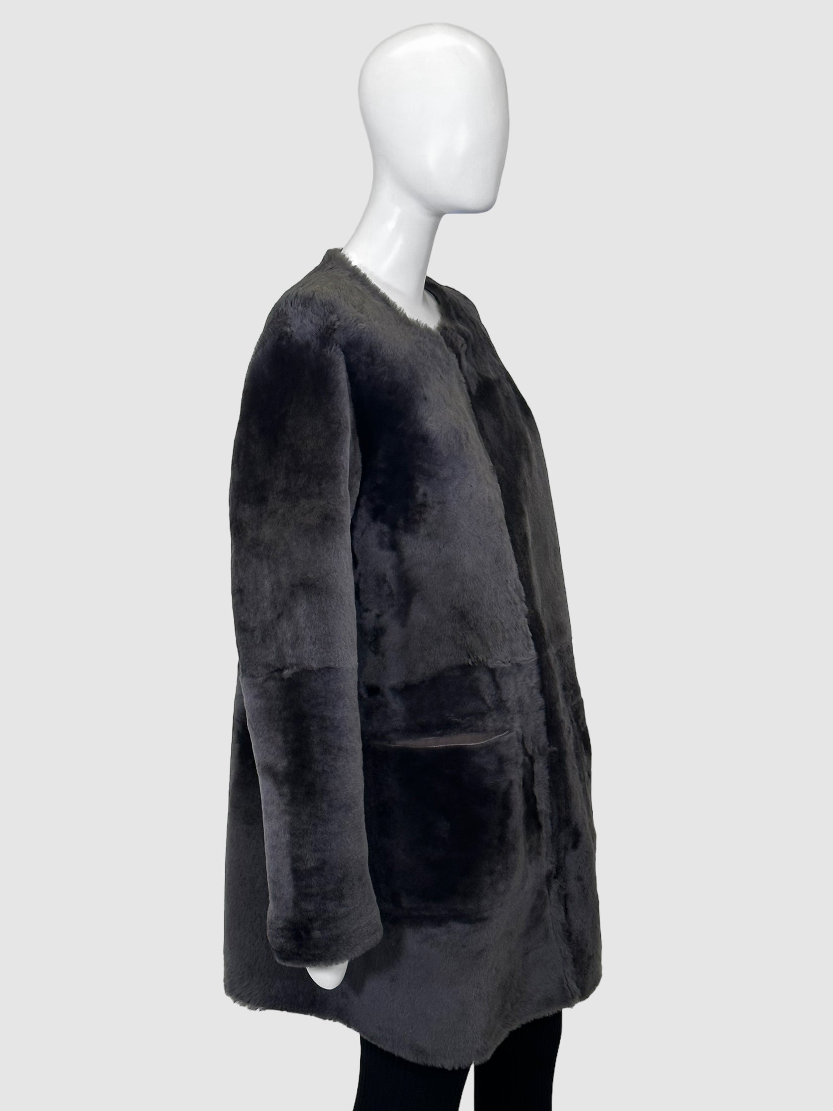 Reversible Shearling Coat - Size 6